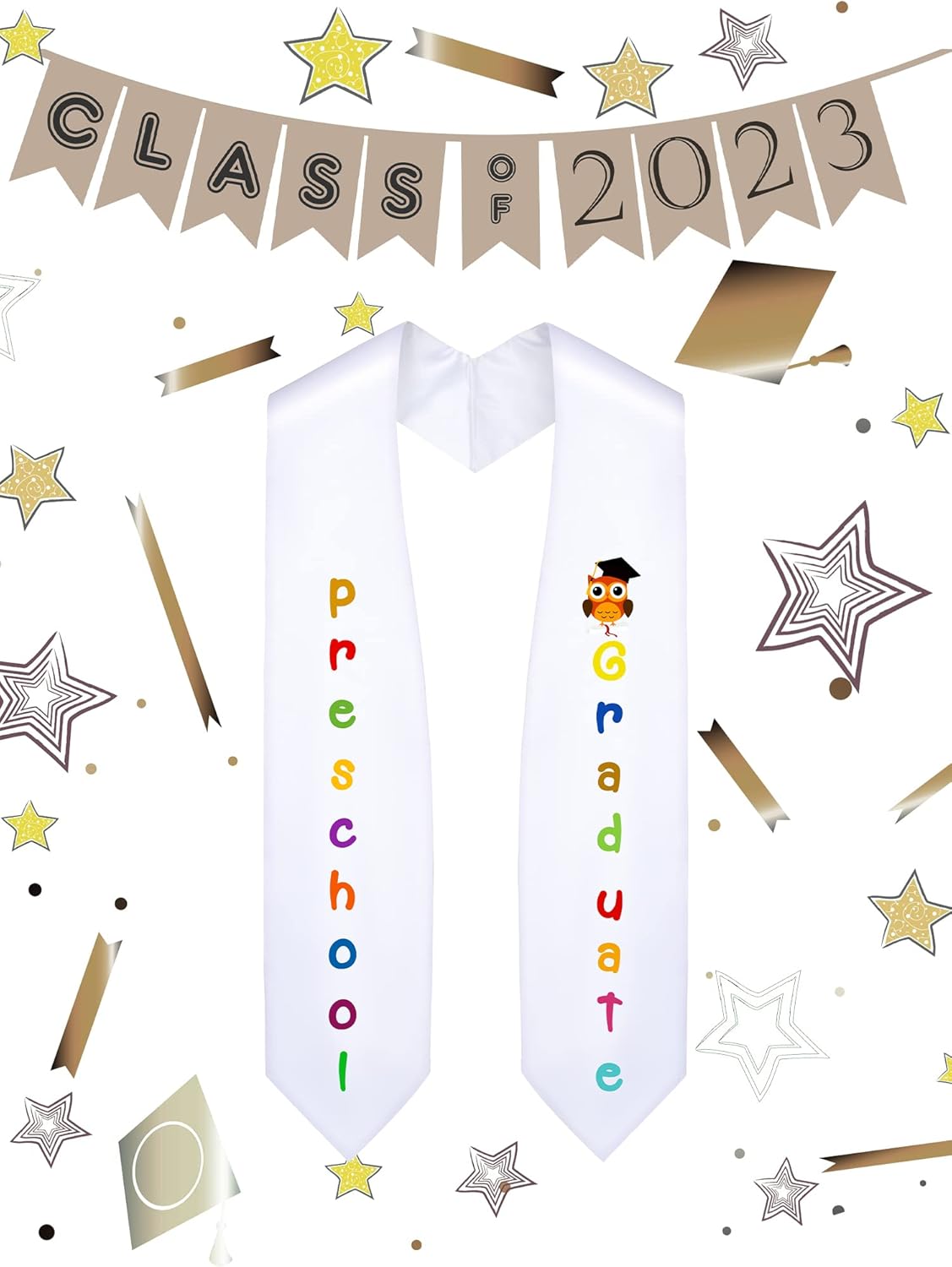 Geyoga Preschool Graduation Sash - Cute Owl Design