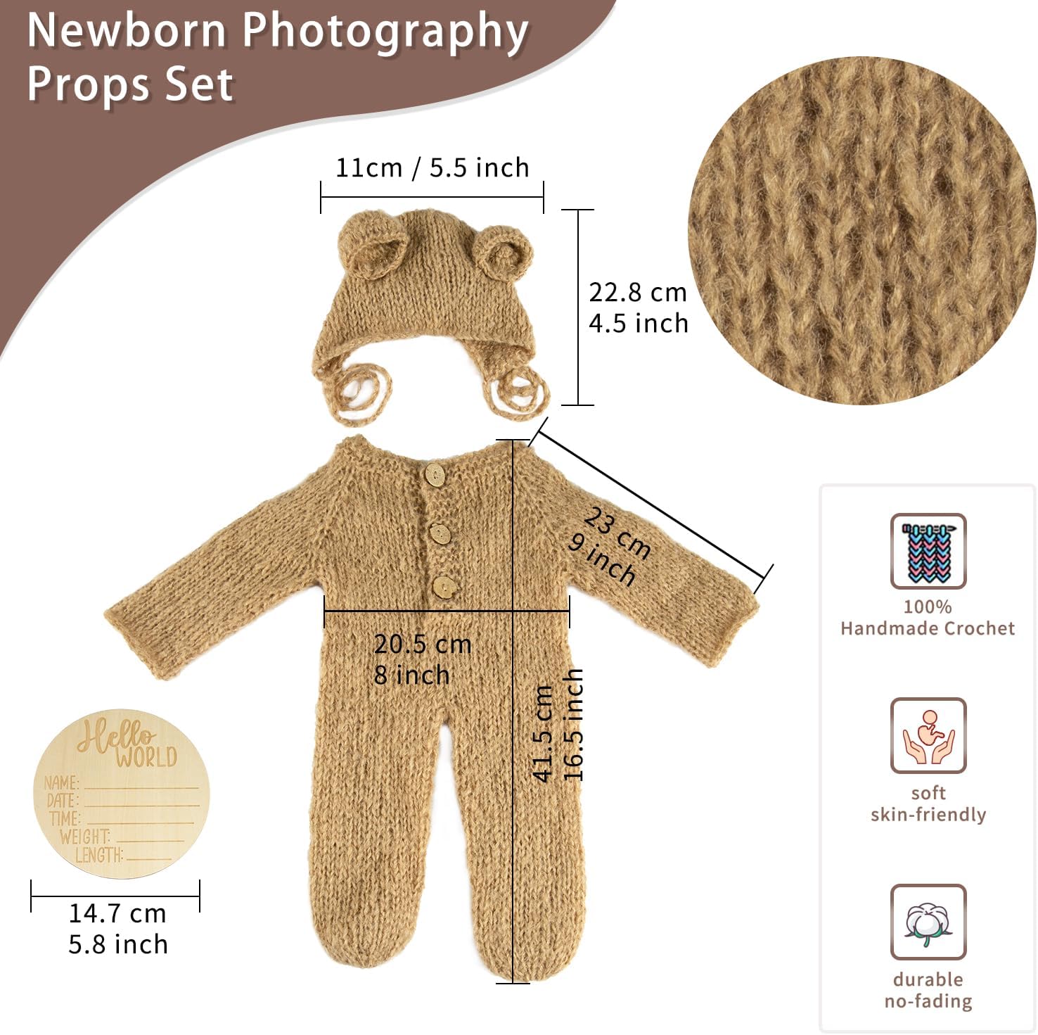 BLUETOP Newborn Bear Costume
