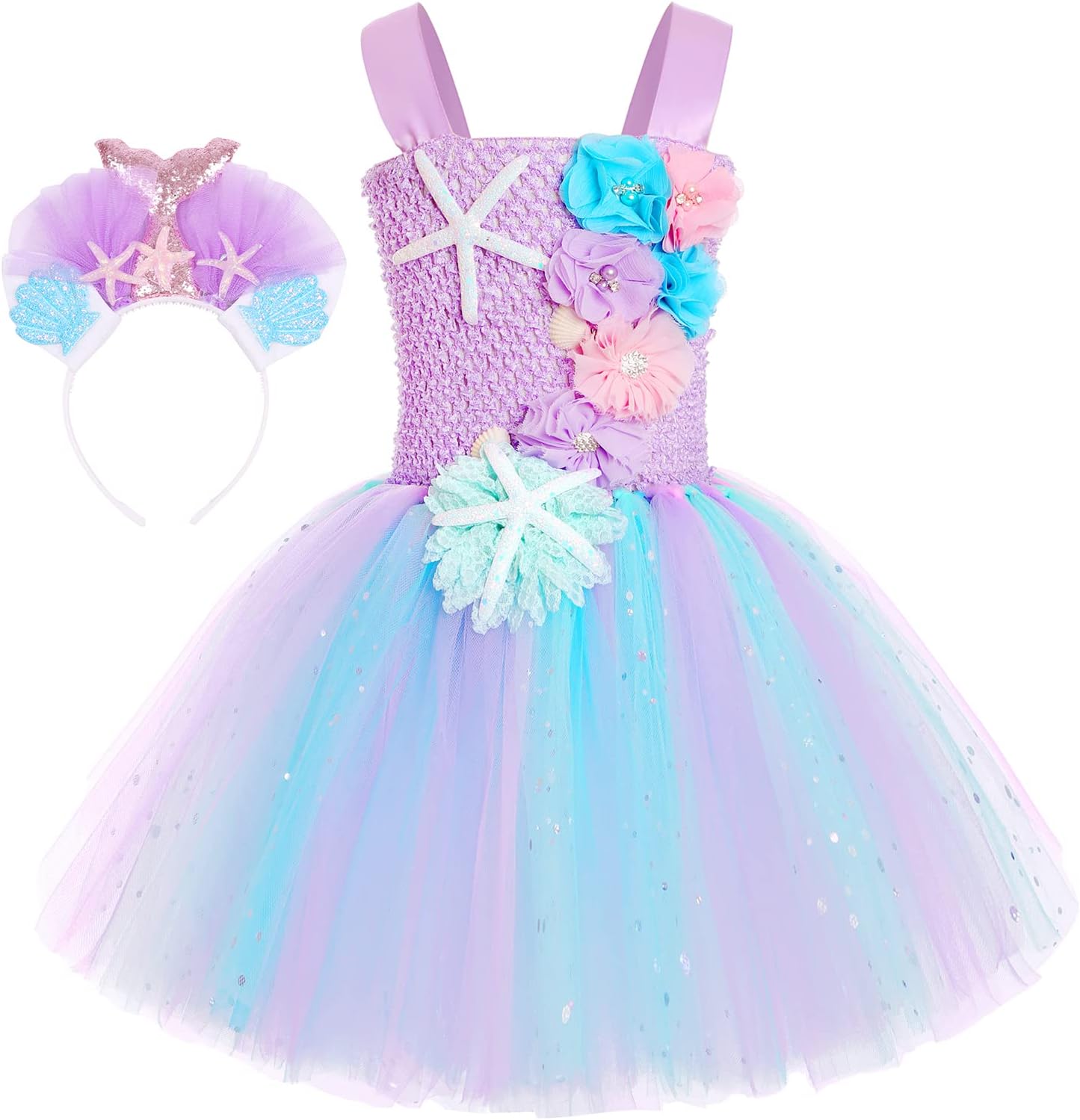 Koatobbor Girls Mermaid Costume Tutu for Halloween