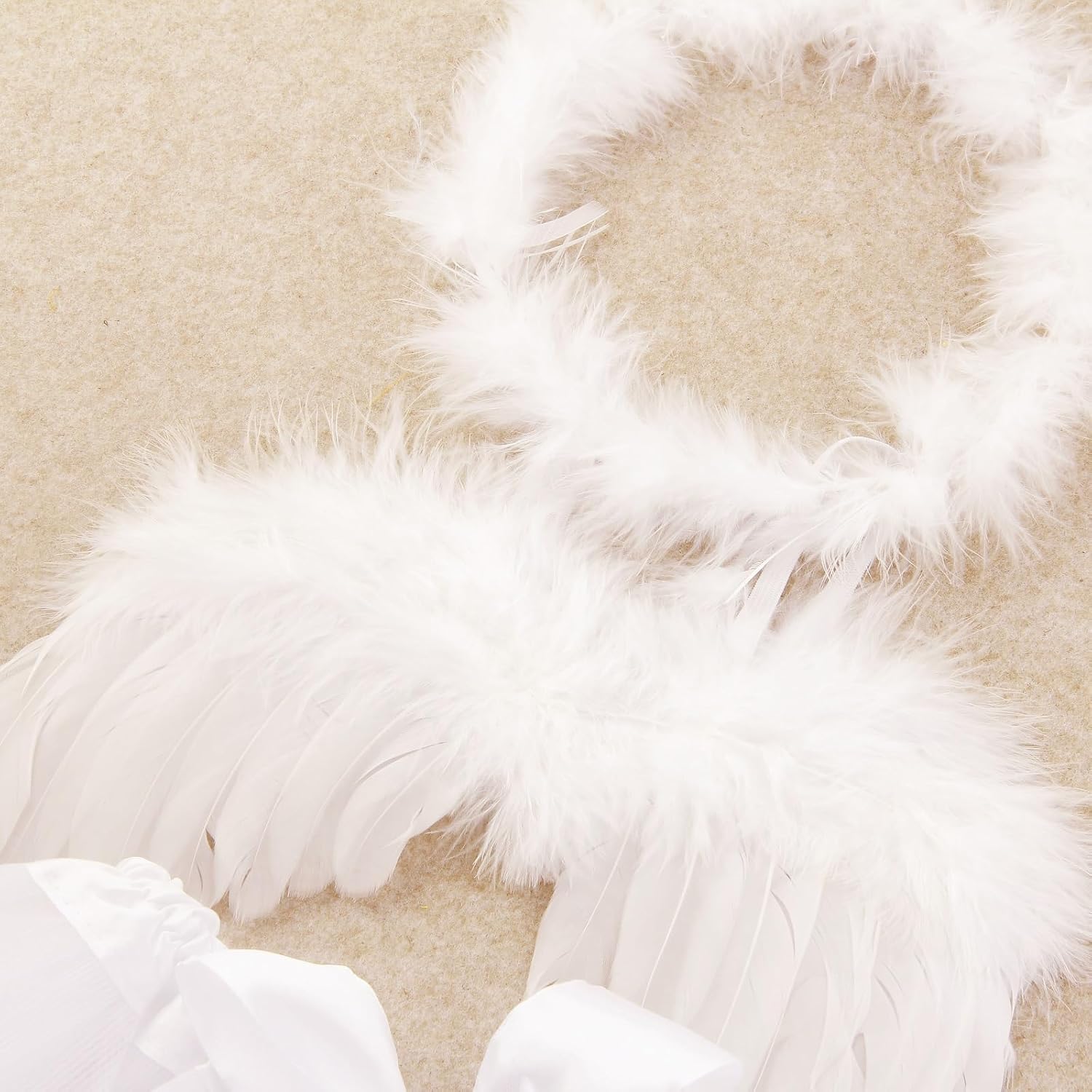 Baby Tulle Tutu Skirt Dress with Angel Wing Halo Outfit Set