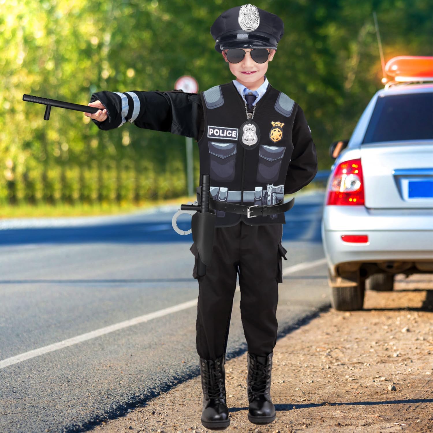Kyson Police Costume Kit for Boys - Halloween Career Day