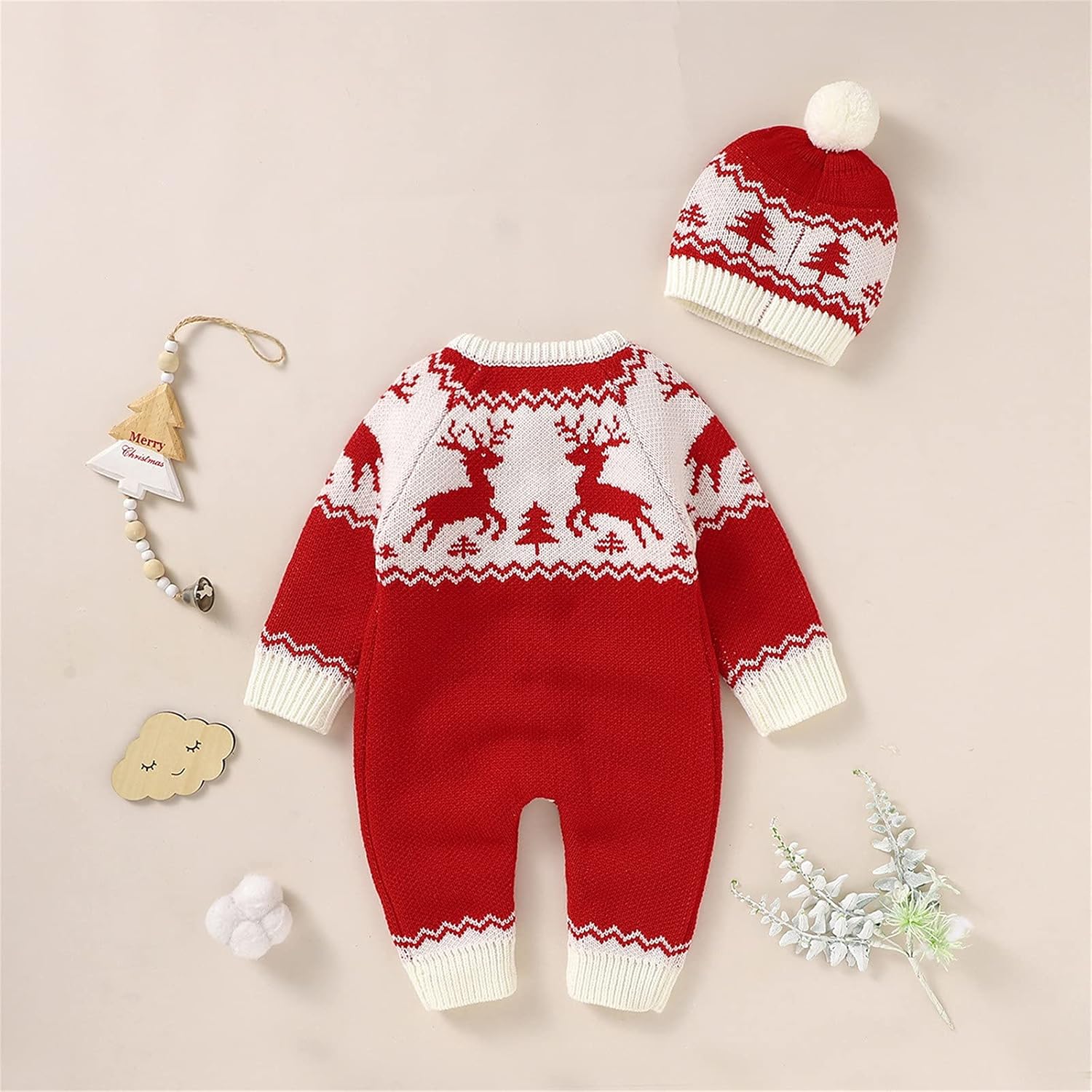 Baby Boys Christmas Romper Set