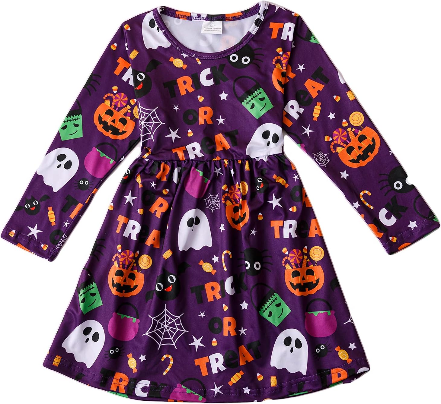 Halloween Girls Twirl Dress Elegant Soft for Kids