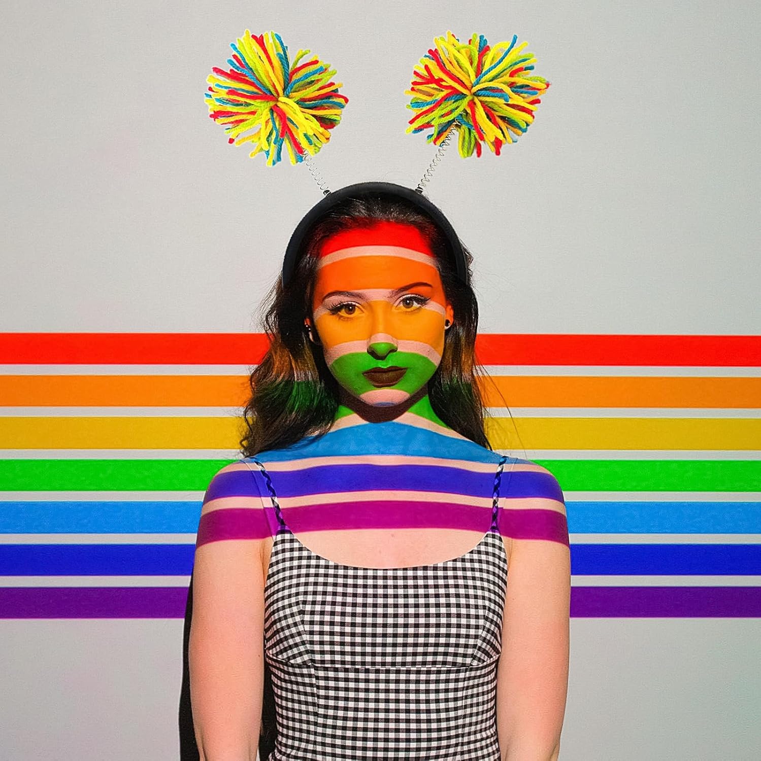 Rainbow Pom Pom Bopper Fun Pride Day Accessory