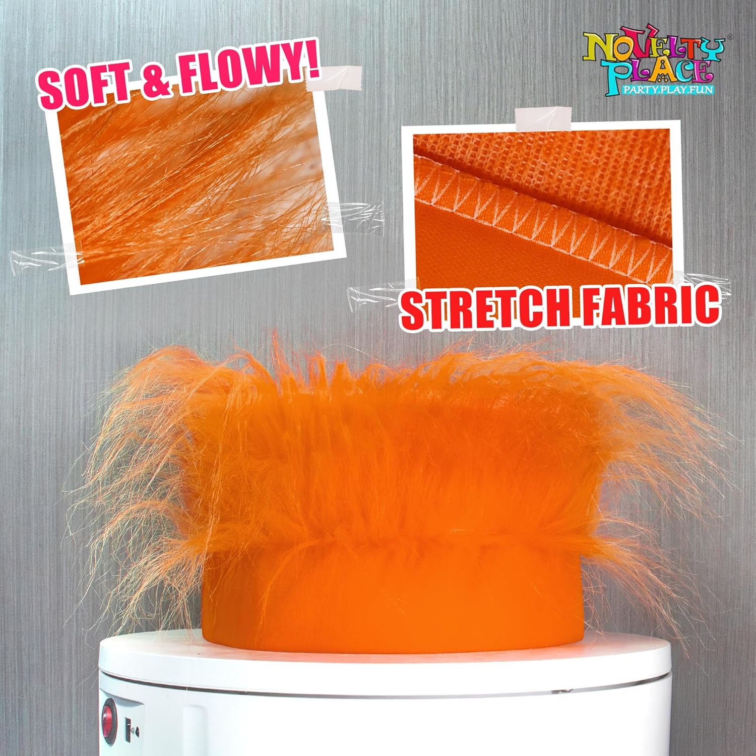 Crazy Orange Hairy Wig Headband - Novelty Place