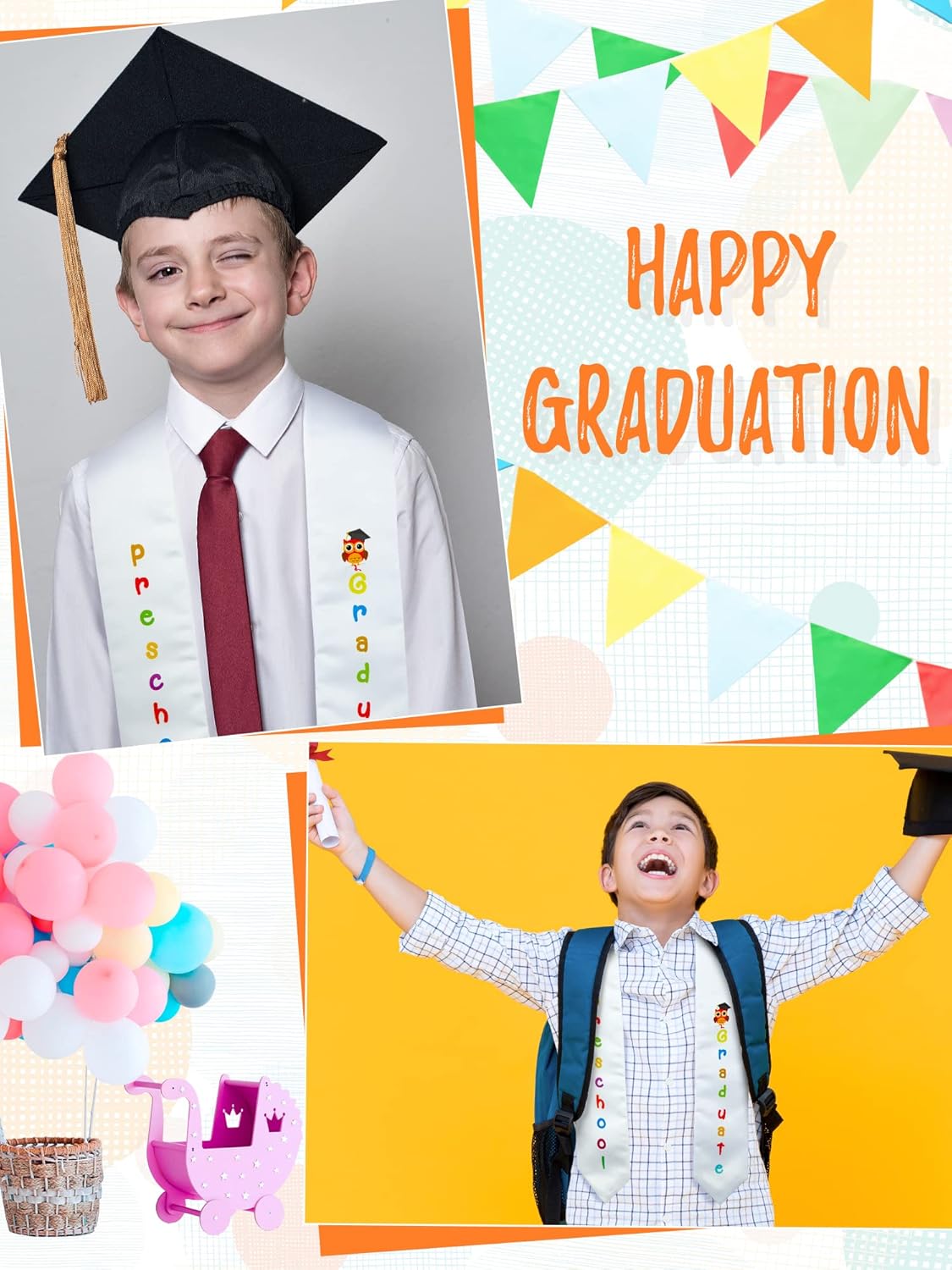 Geyoga Preschool Graduation Sash - Cute Owl Design
