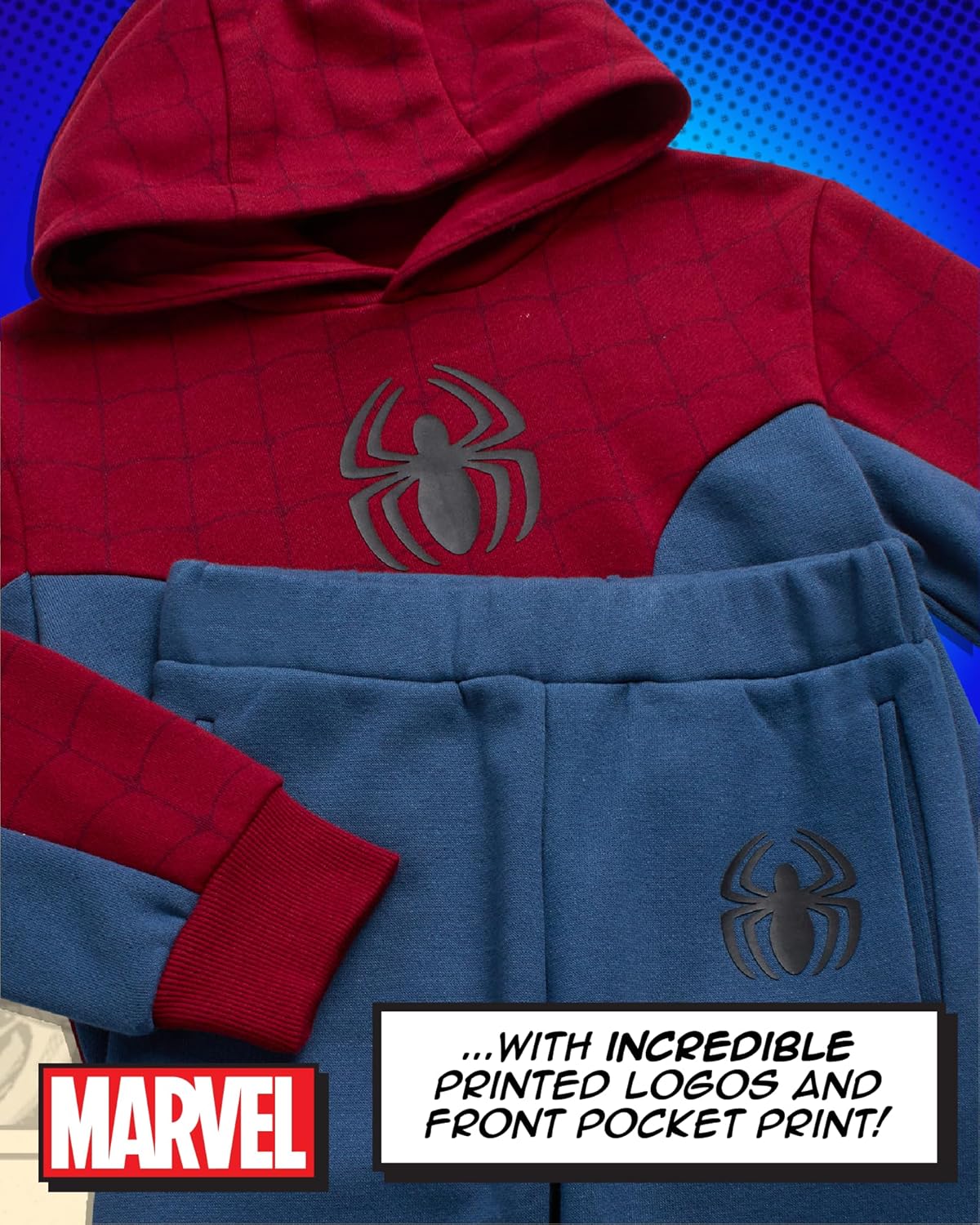 Marvel Boys 2-Piece Fleece Sweatsuit Set - Captain America Spider-Man
