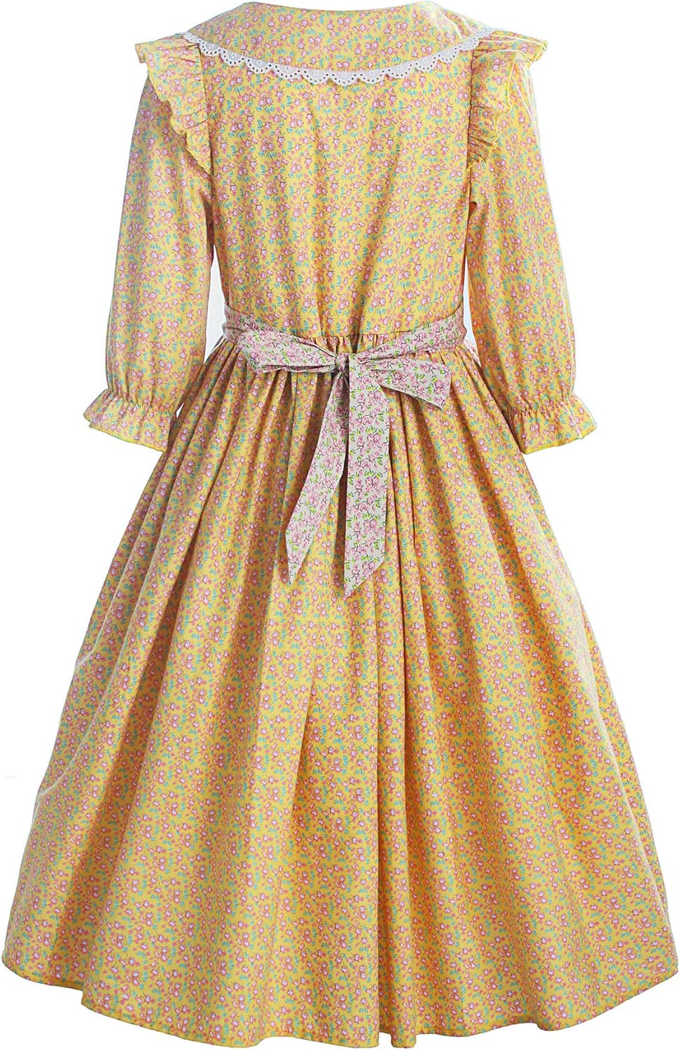 ReliBeauty Kids Colonial Prairie Dress Costume Yellow