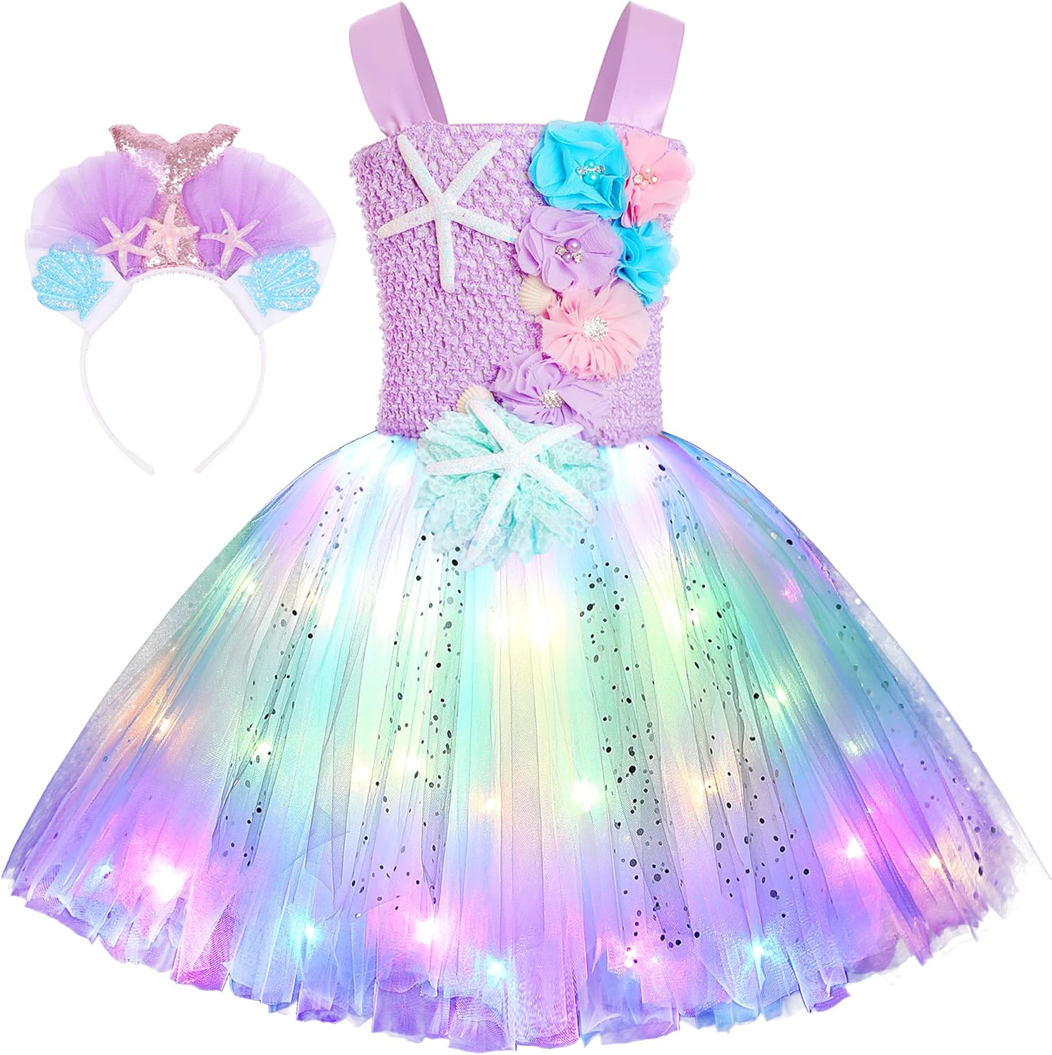 Koatobbor Girls Mermaid Costume Tutu for Halloween
