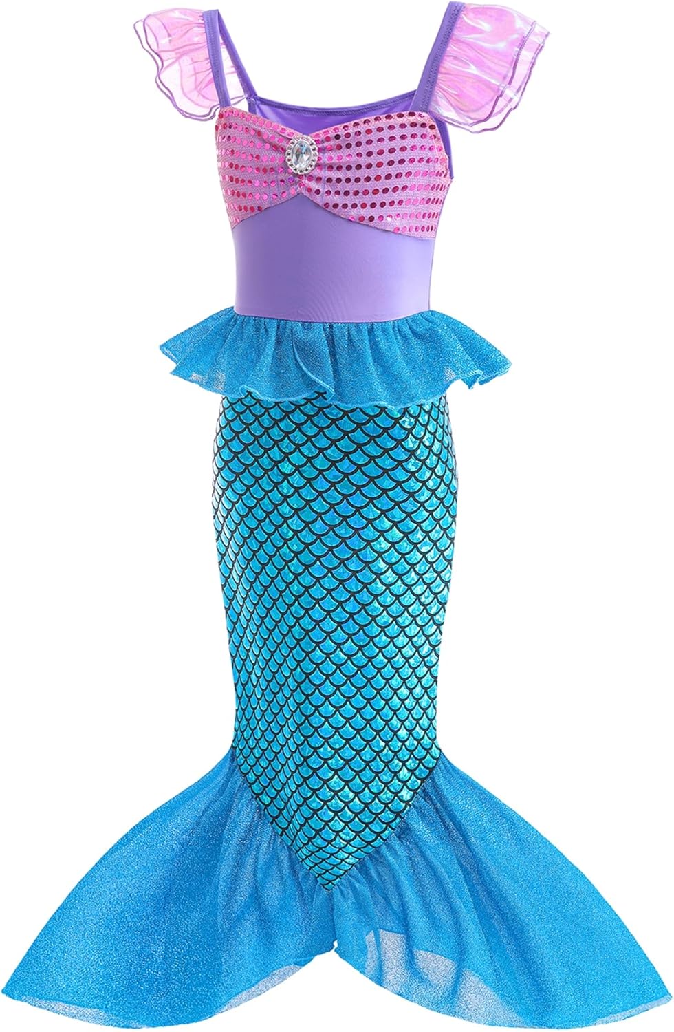 Mermaid princess costume with accessories for girls 3-10 years