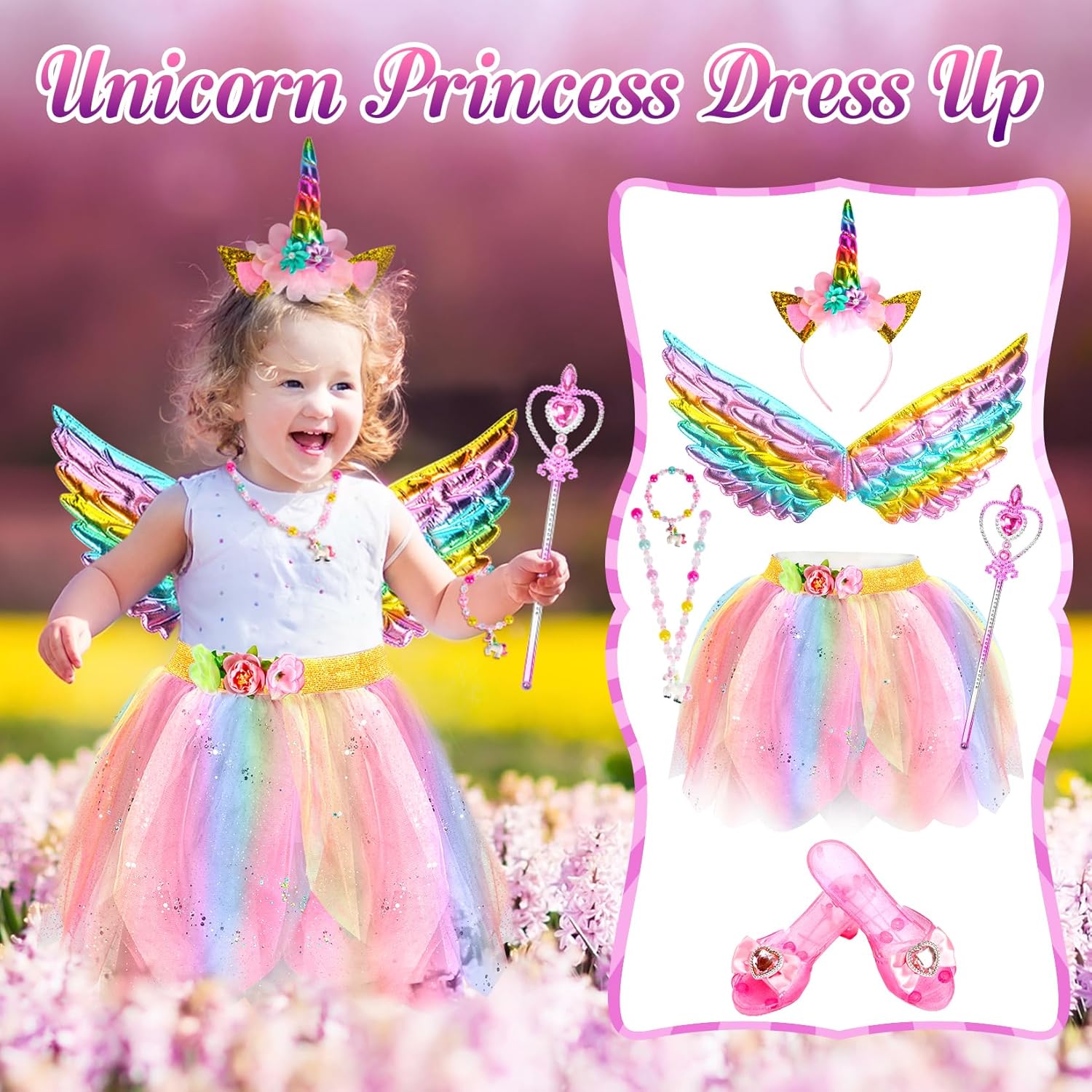HAMSILY Unicorn Fairy Princess Costume for Girls