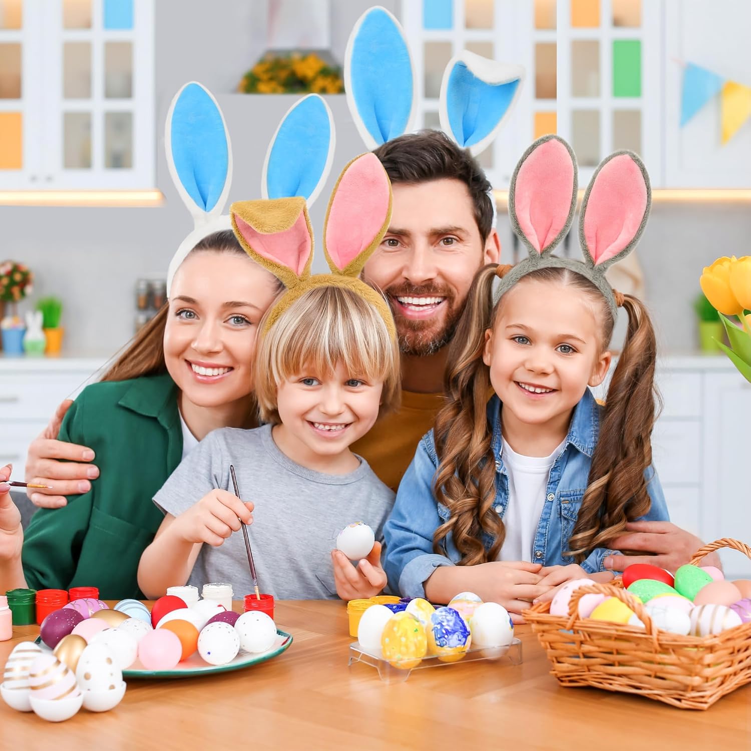 Easter Bunny Ears and Tail Set Brown Texture