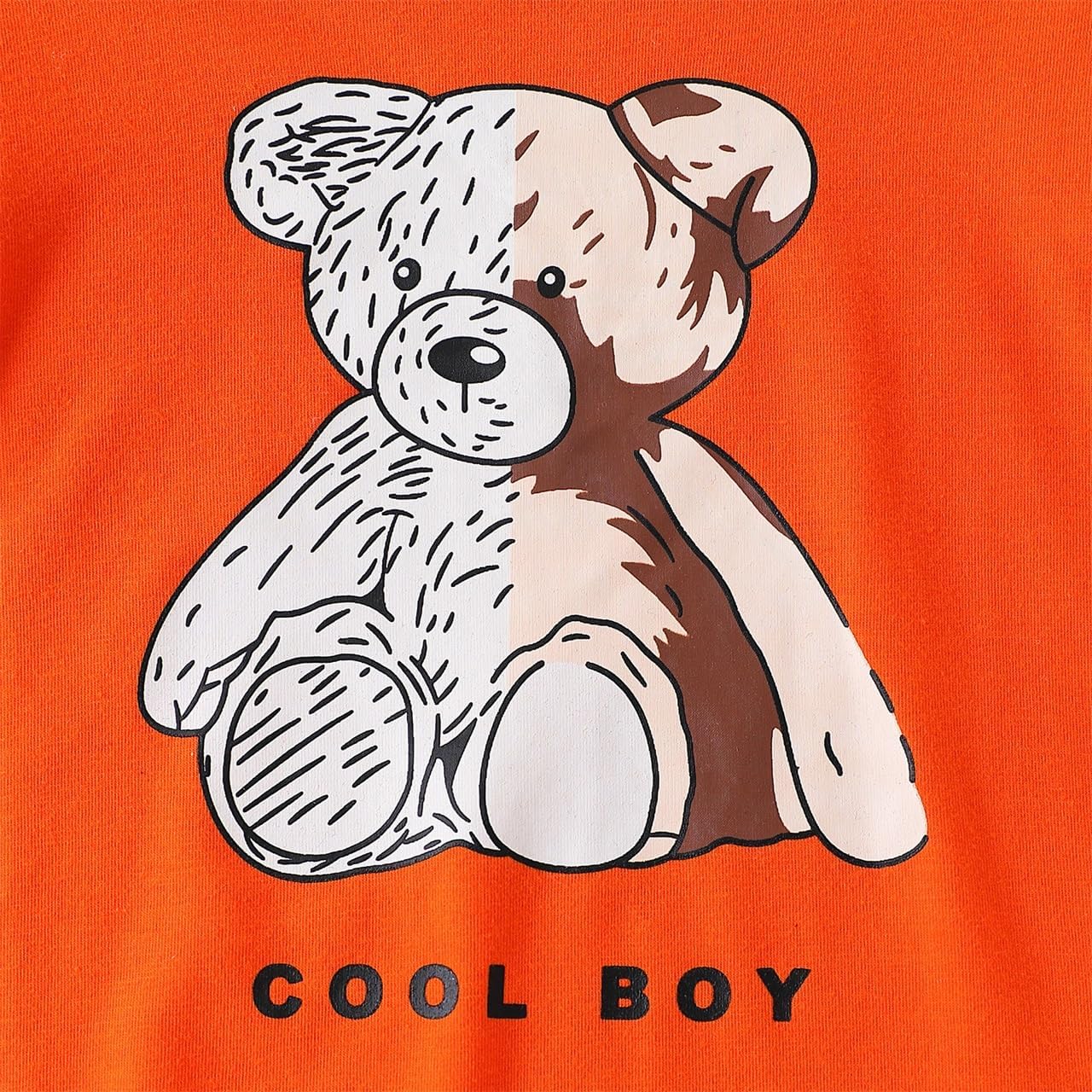 GOLLUNER Toddler Boy Plaid Bear Hoodie Set