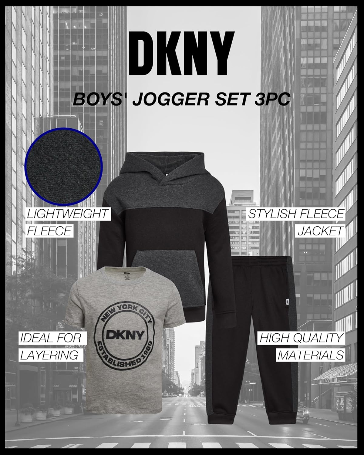 DKNY Toddler Boys Jogger Set - Comfort Style for Little Ones