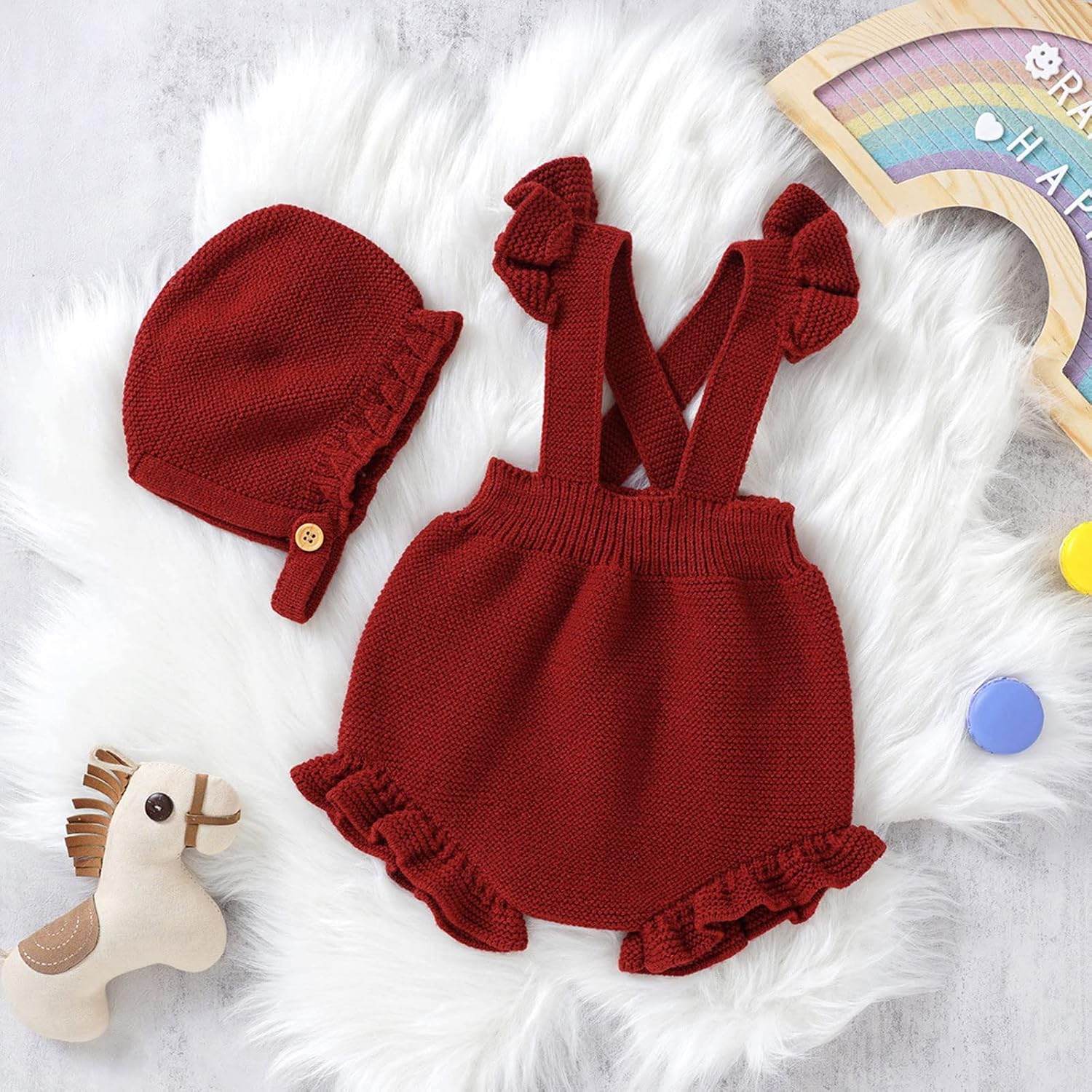 Ruffle Knit Sweater Romper for Babies