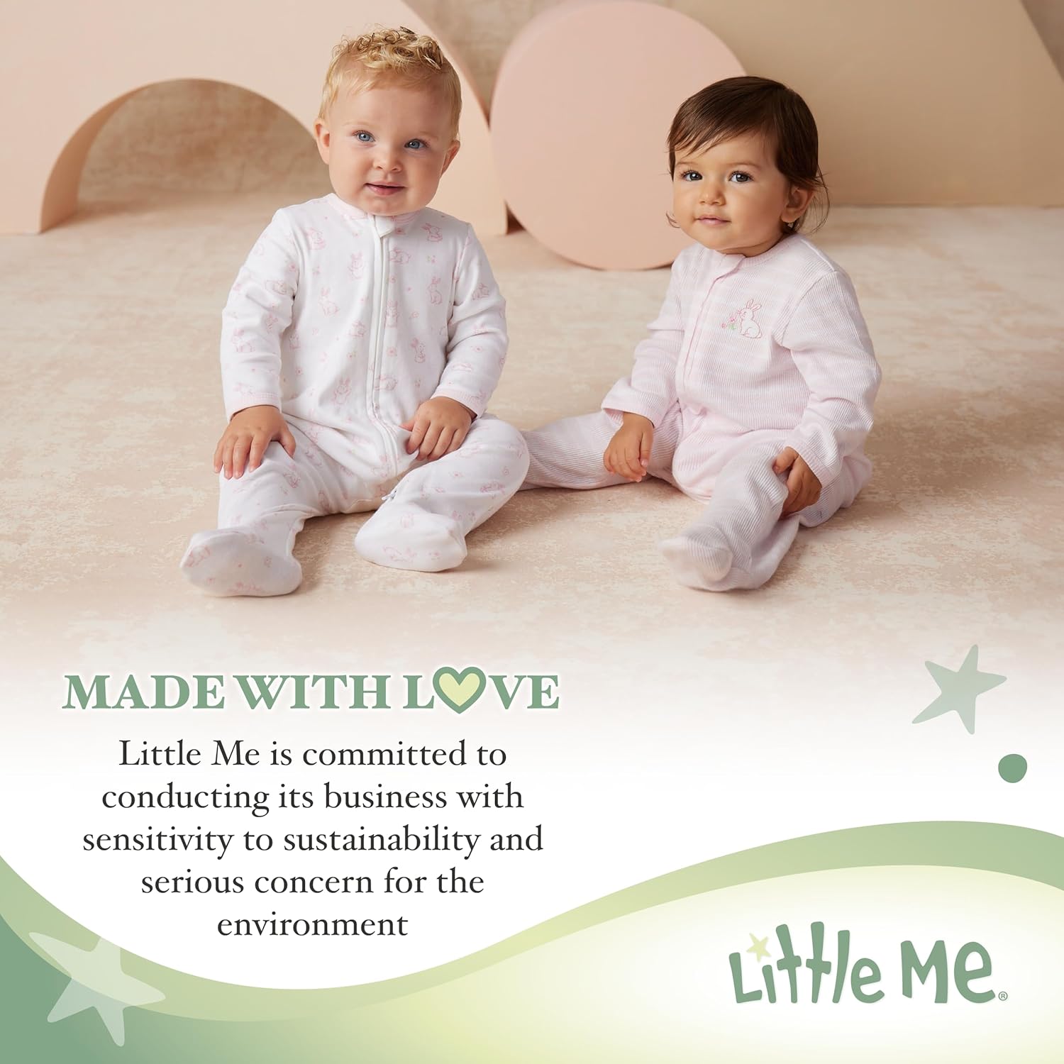 Little Me 2-Piece Nightgown Cap Set for Baby Boys