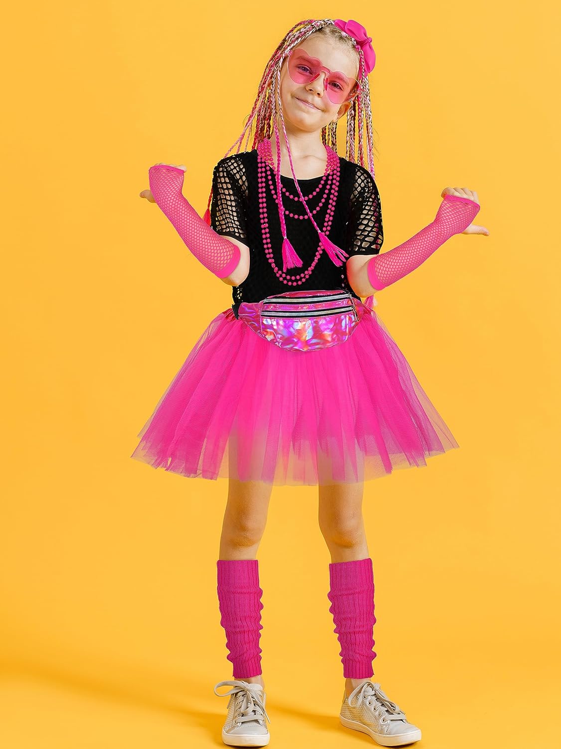 AOTHSO 14-Piece 80s Girls Halloween Costumes Set for Cosplay