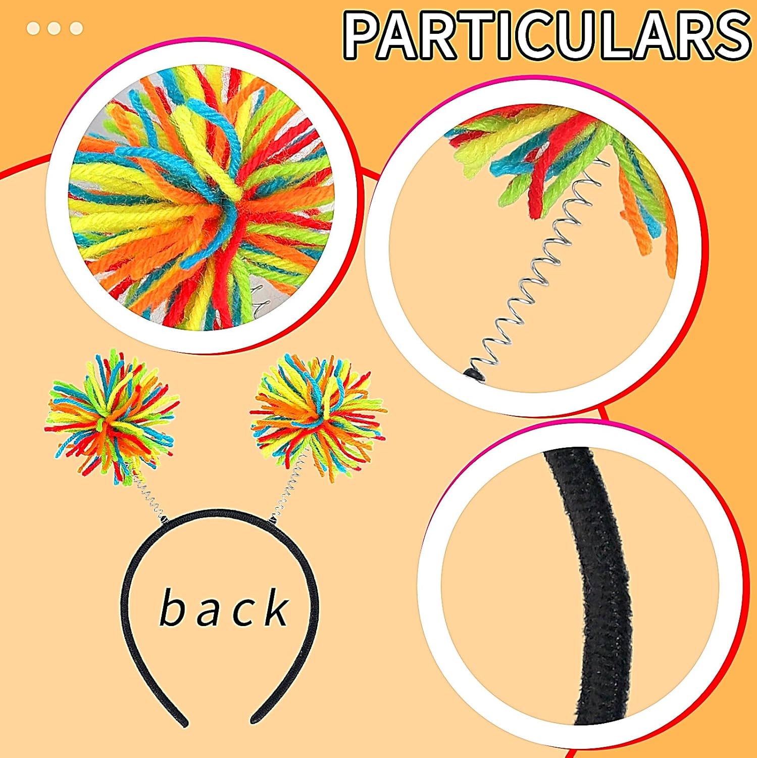 Rainbow Pom Pom Bopper Fun Pride Day Accessory