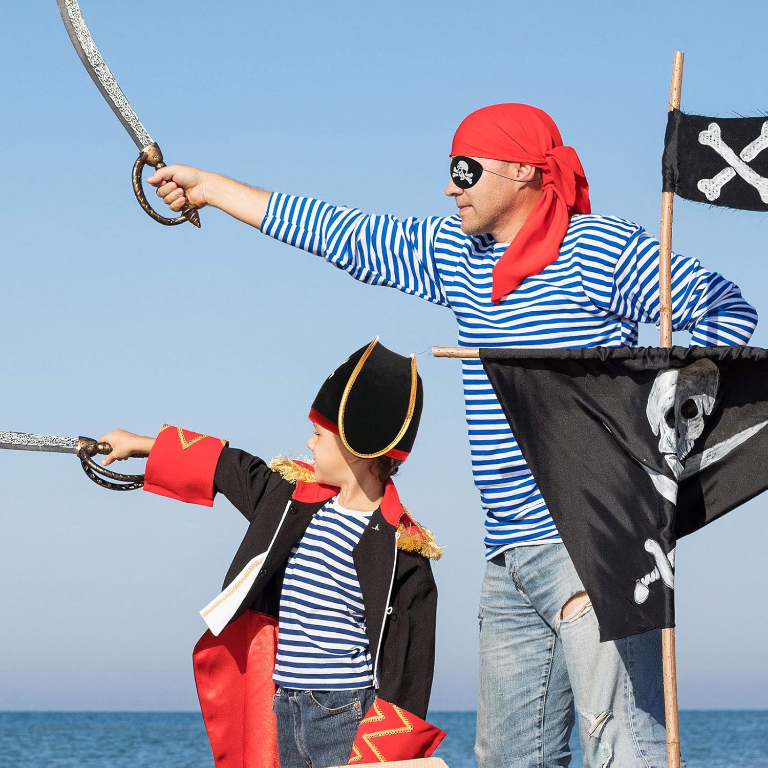 Skylety Pirate Headwear Set for Kids and Adults