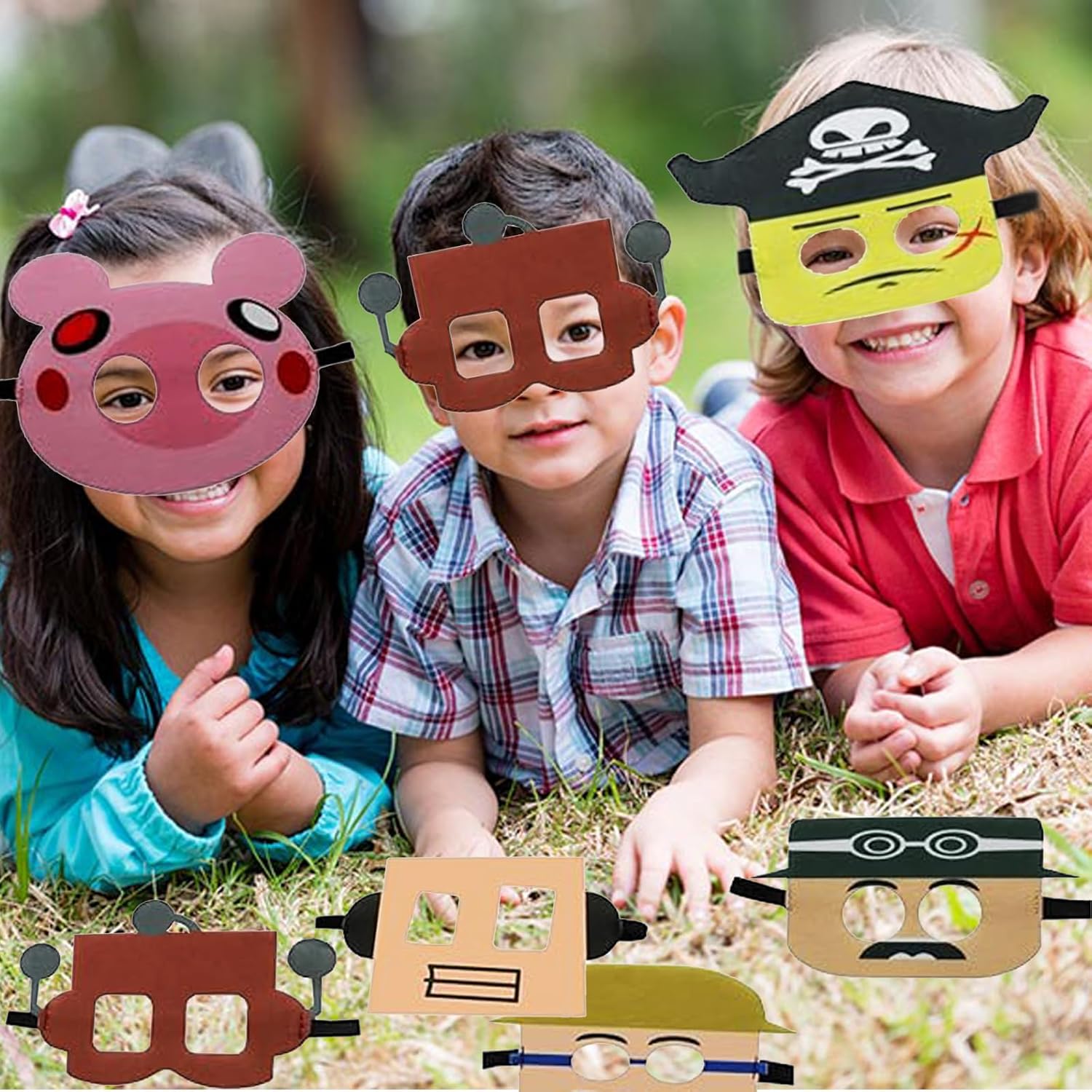 12-Segment Robot Felt Masks for Kids Robot Themed