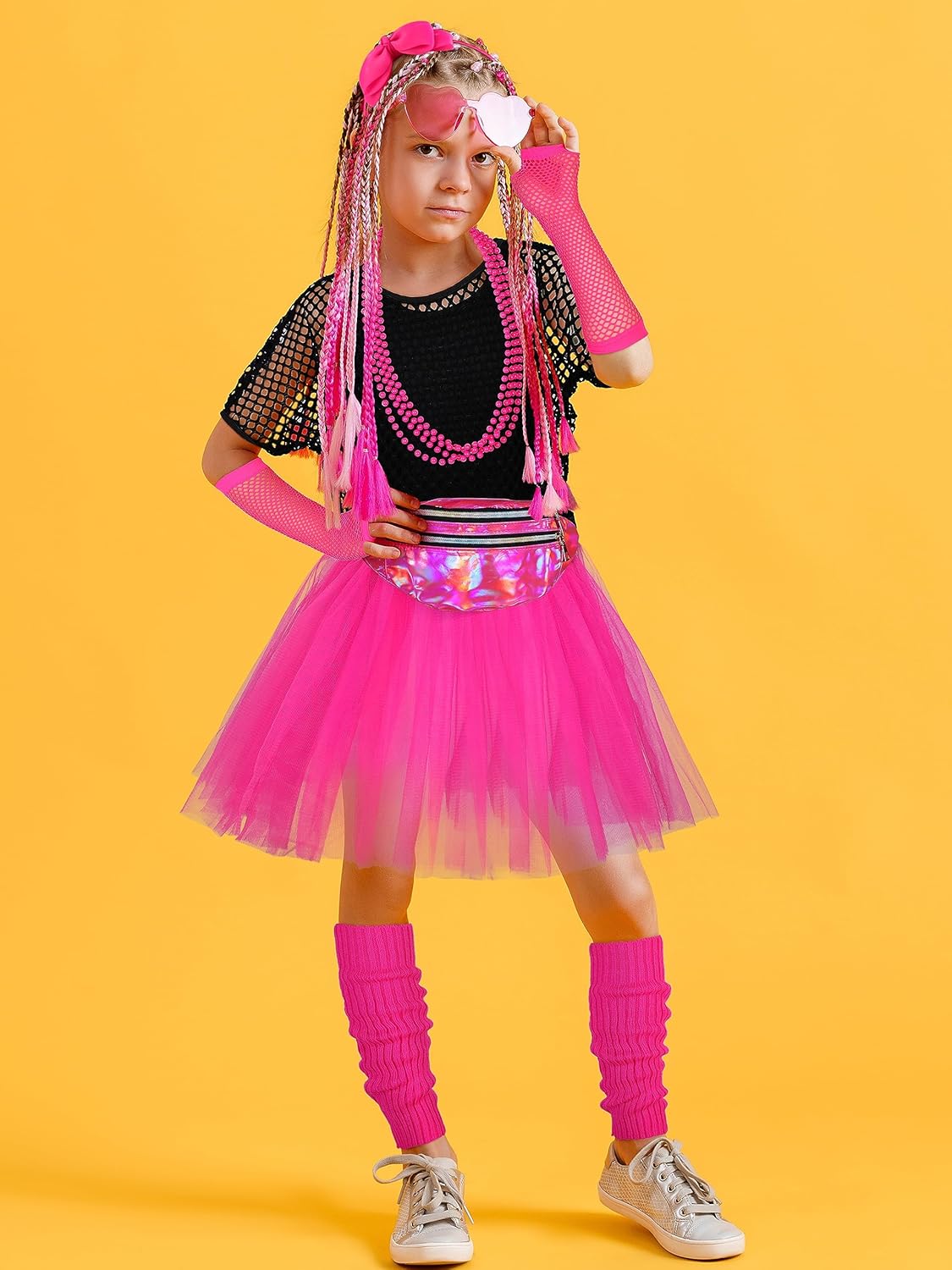 AOTHSO 14-Piece 80s Girls Halloween Costumes Set for Cosplay