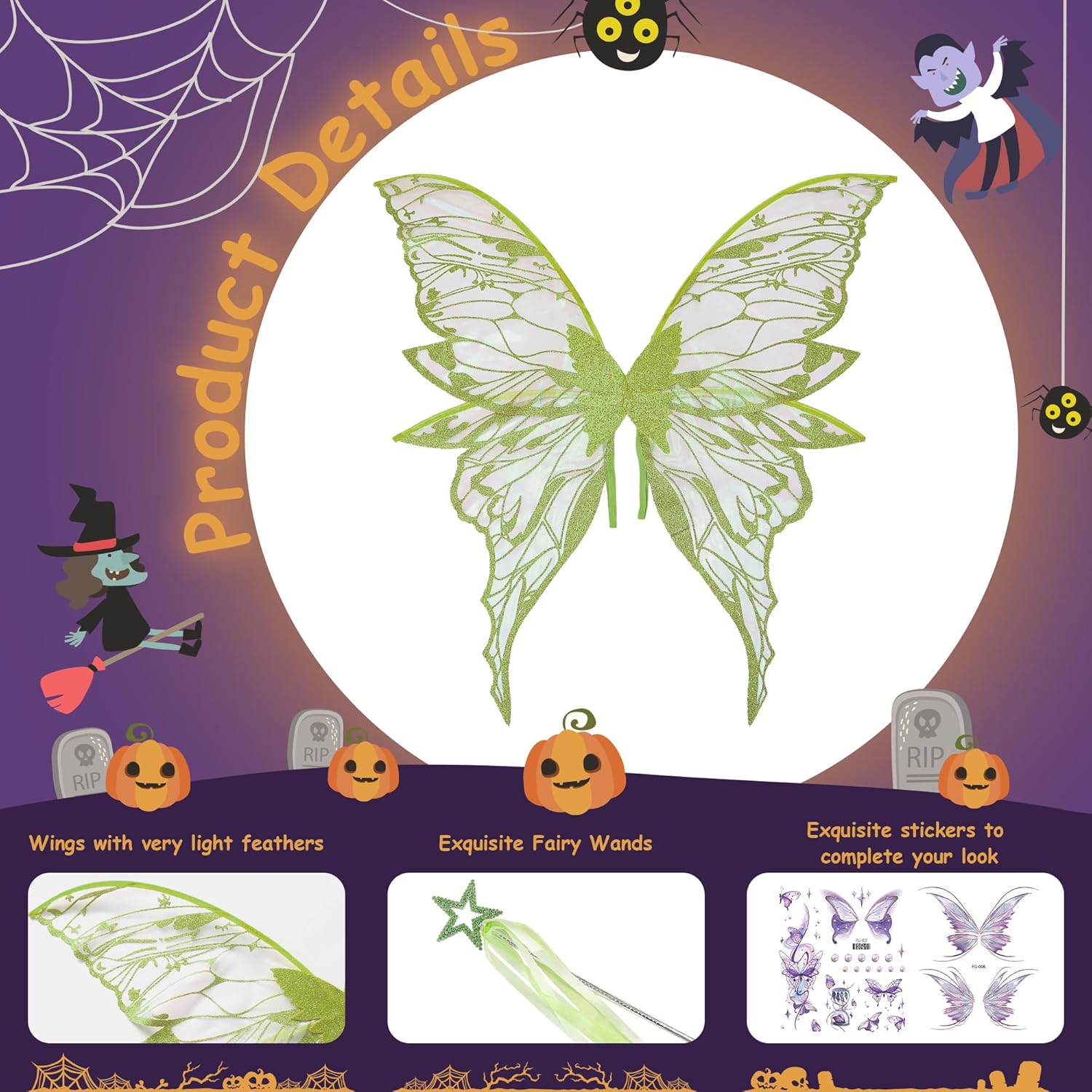 Woifunu Fairy Wings Costume Set