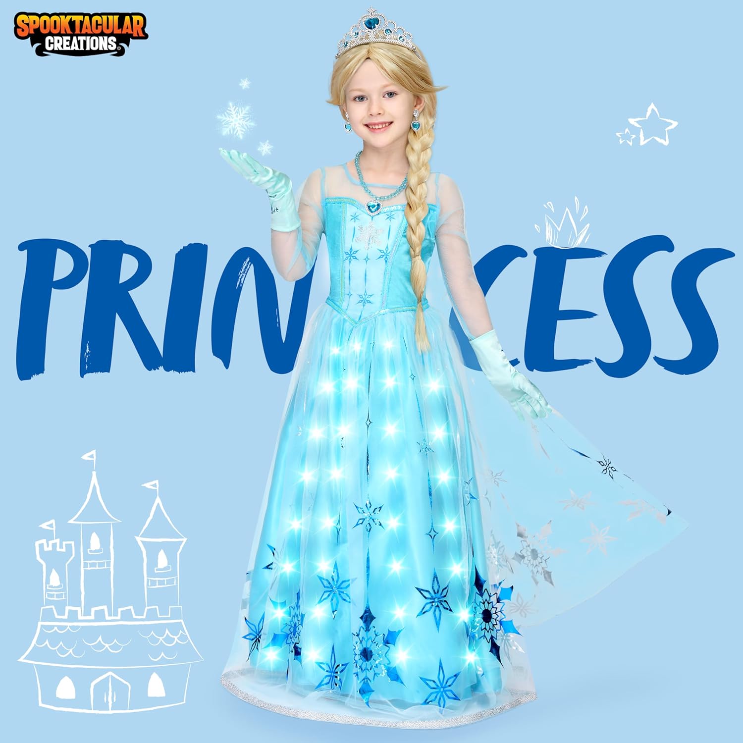 Spooktacular Creations LED Ice Princess Costume for Girls