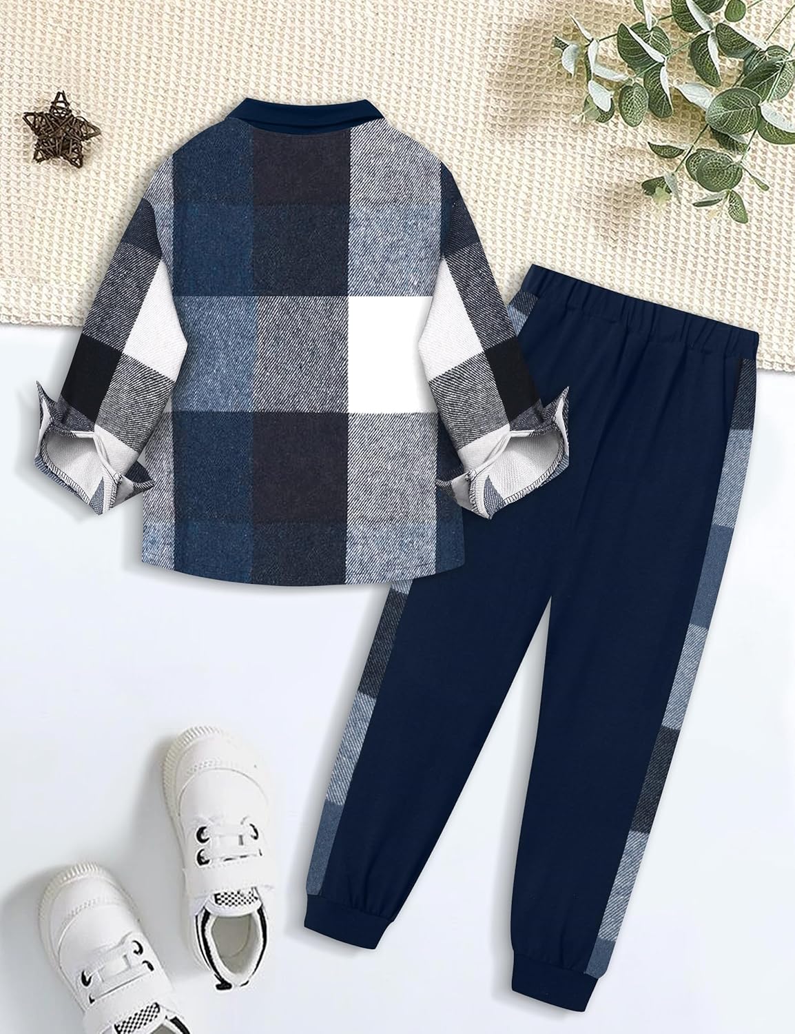 Boys Plaid Pullover Activation Set