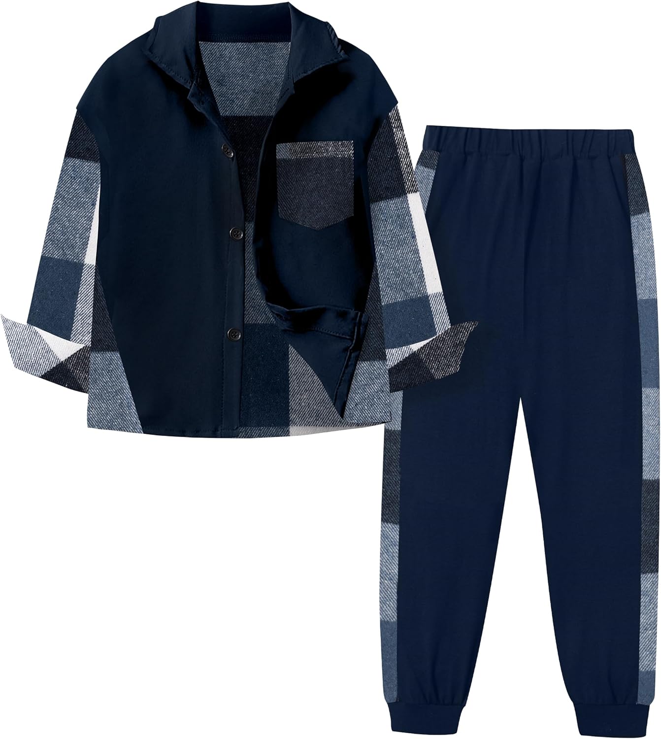 Boys Plaid Pullover Activation Set