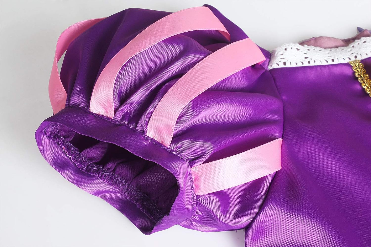 ReliBeauty Girls Dress Puff Sleeve Princess Costume 6-7 Purple with Accessories