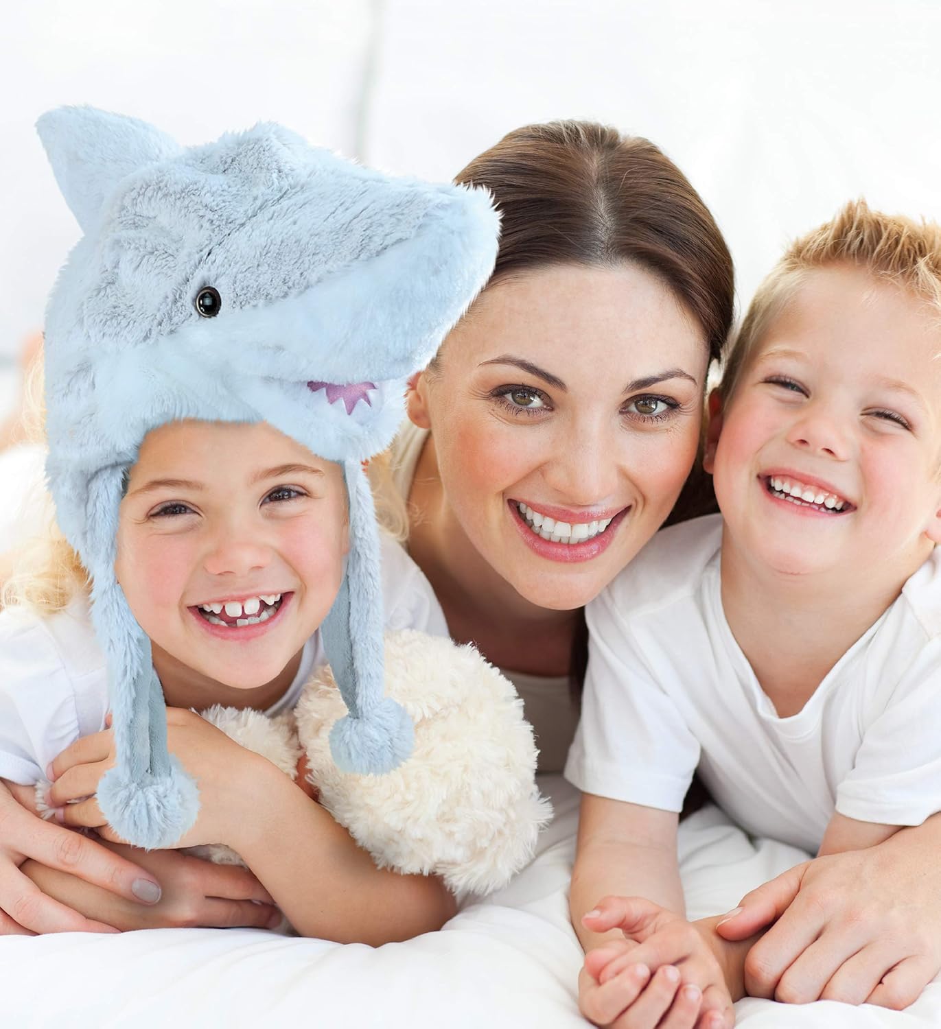 Puzzled Brown Moose Plush Hat - Cozy Winter Hat for Kids Teens