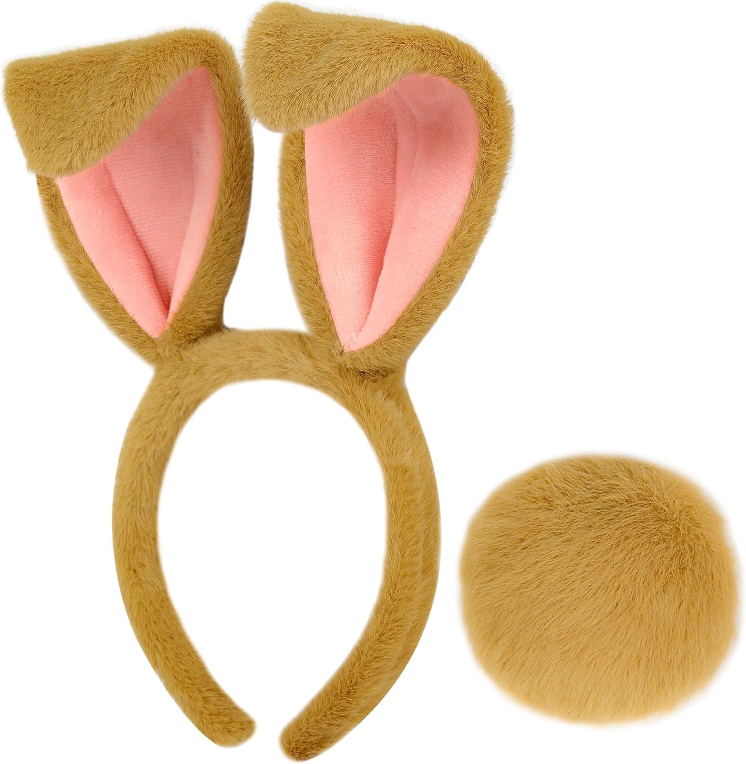 Easter Bunny Ears and Tail Set Brown Texture
