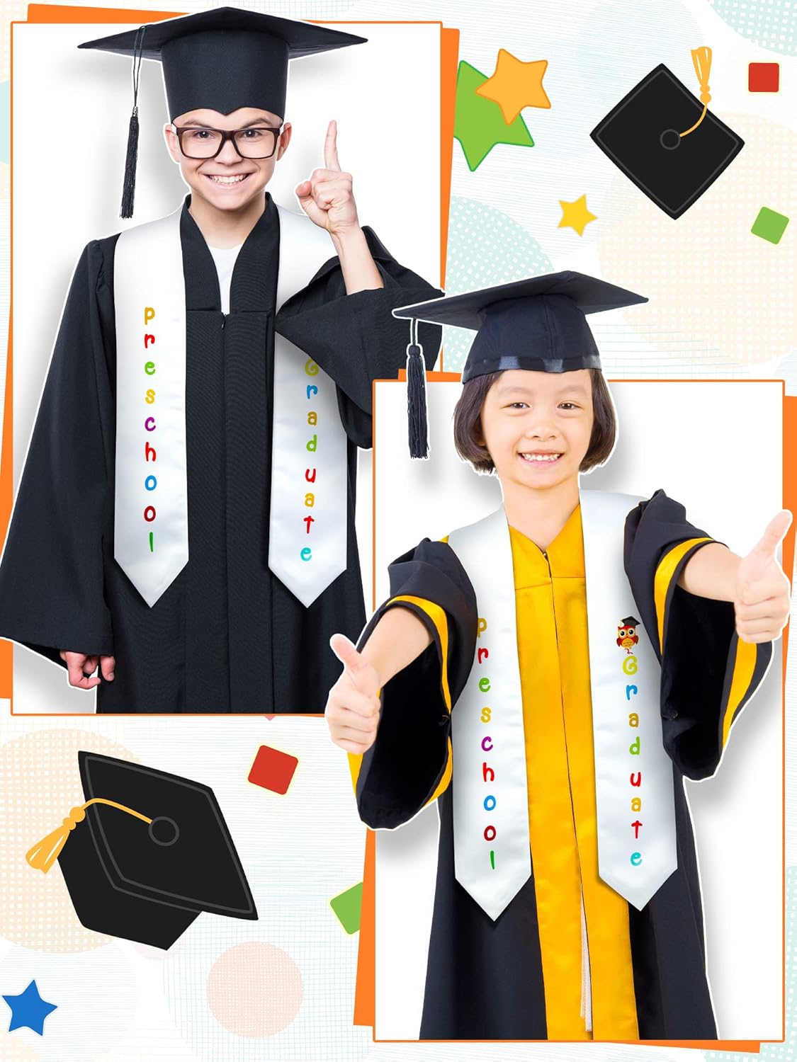 Geyoga Preschool Graduation Sash - Cute Owl Design