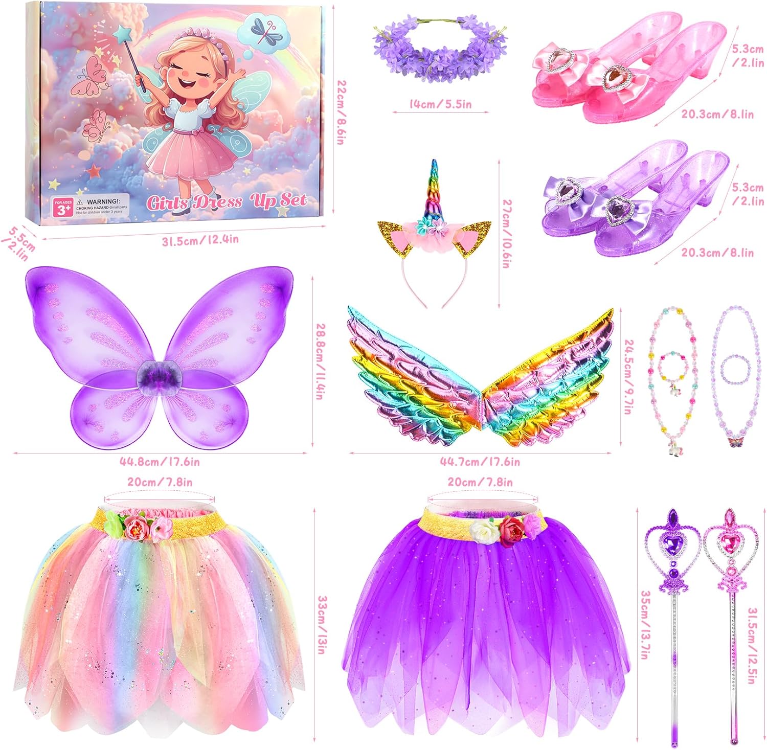 HAMSILY Unicorn Fairy Princess Costume for Girls