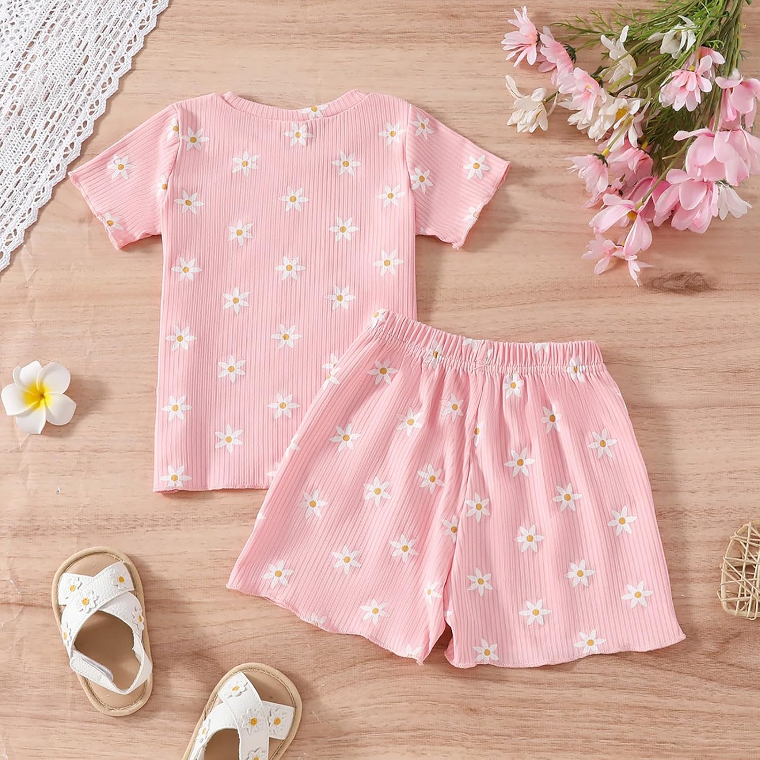 AMIMOJY Baby Girls Summer Dress Set 2Pcs