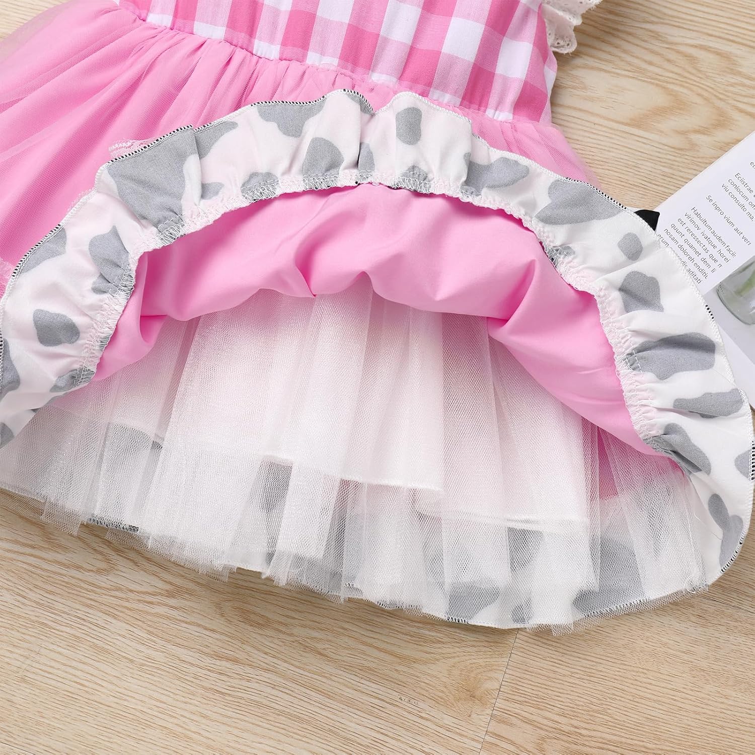 Gingham Animal Print Baby Tutu Dress