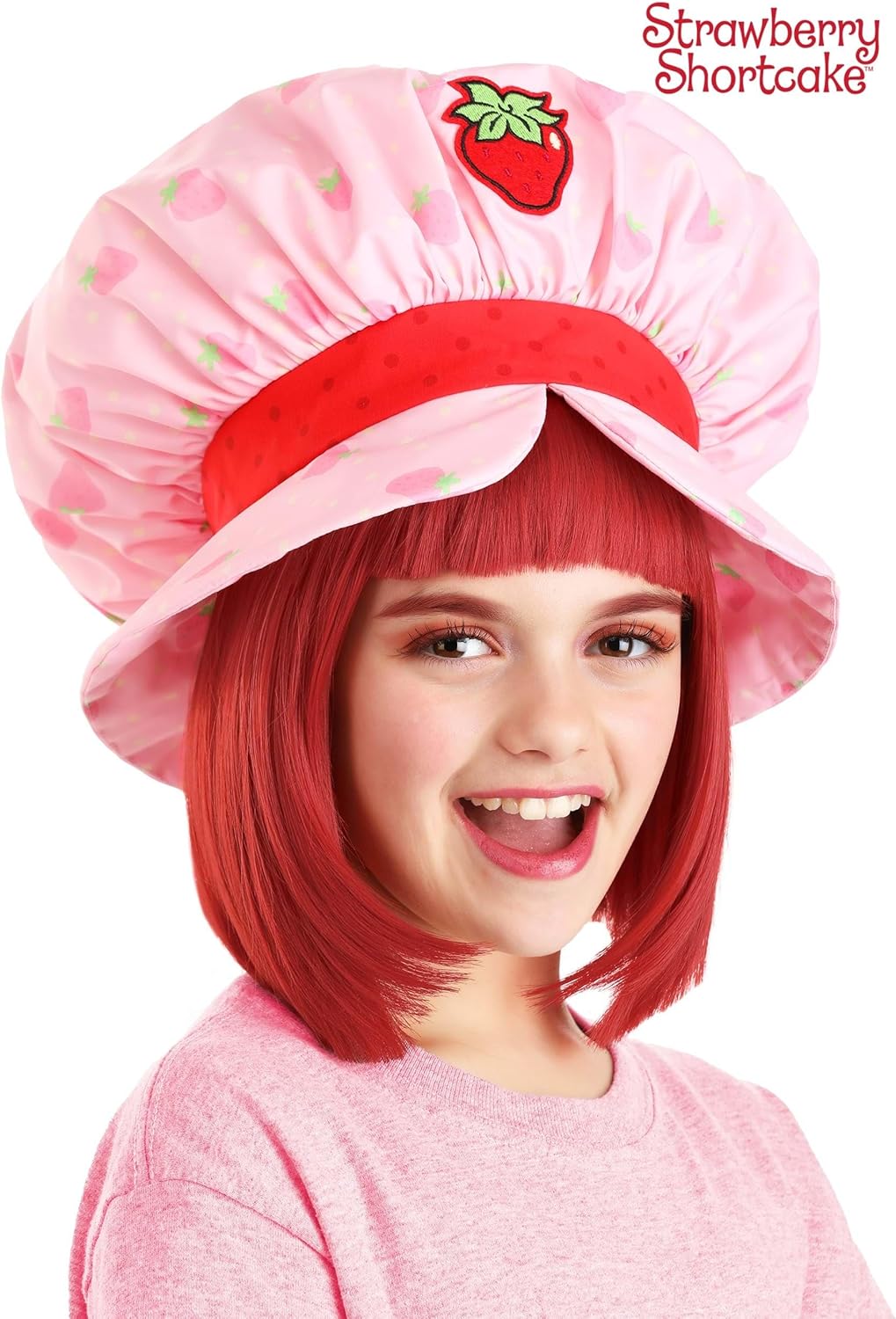 Strawberry Shortcake Wig for Girls Red Bob Cut officially licensed