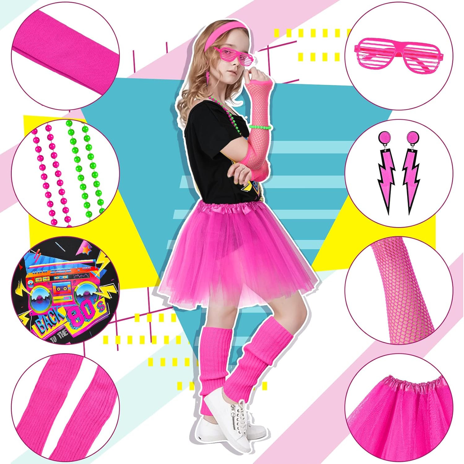 1980s Party Accessories for Girls Retro Cosplay costumes 80s theme
