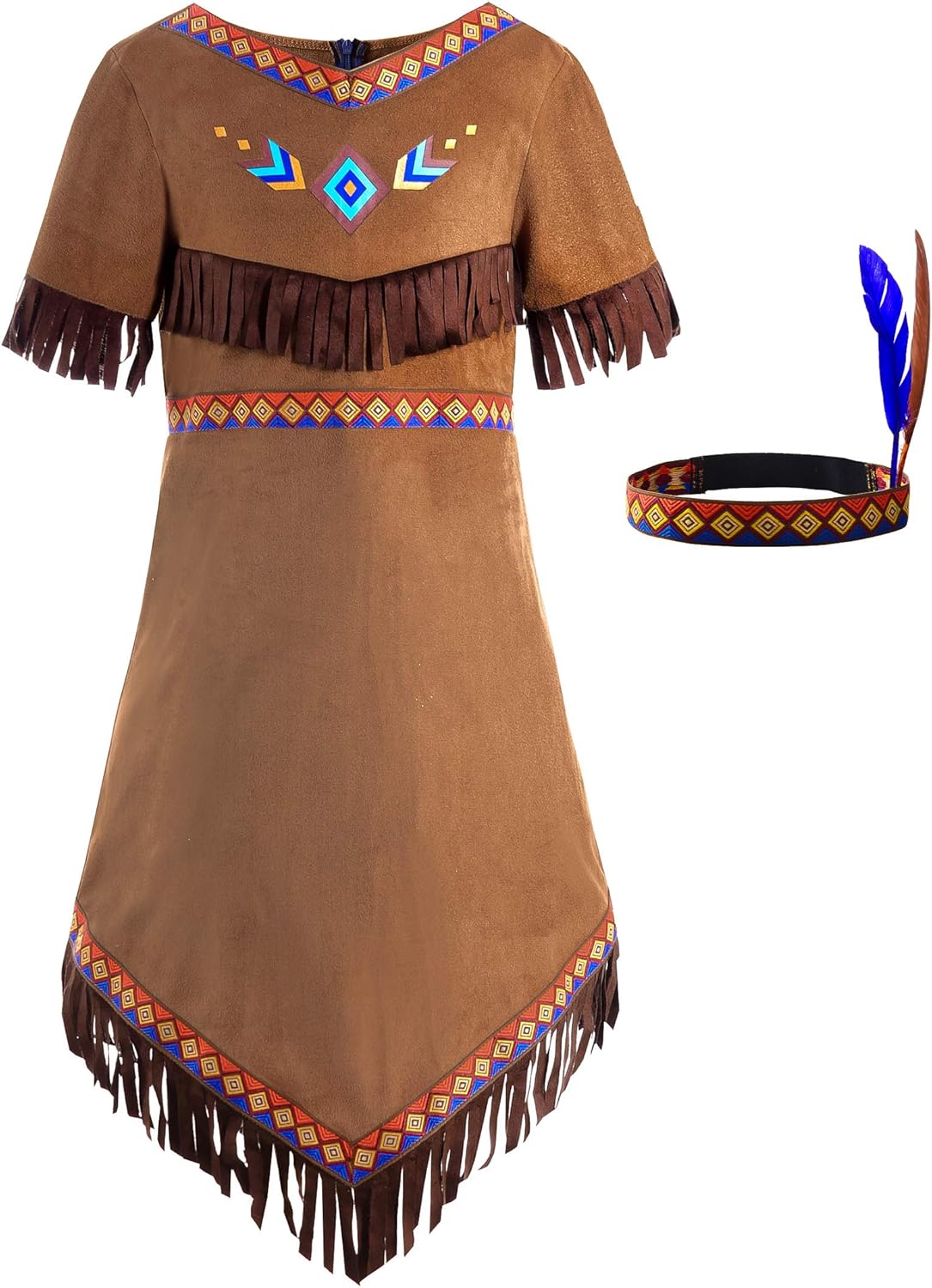 ReliBeauty Girls Native Costume 10-12 years Cohesive and Youthful Style