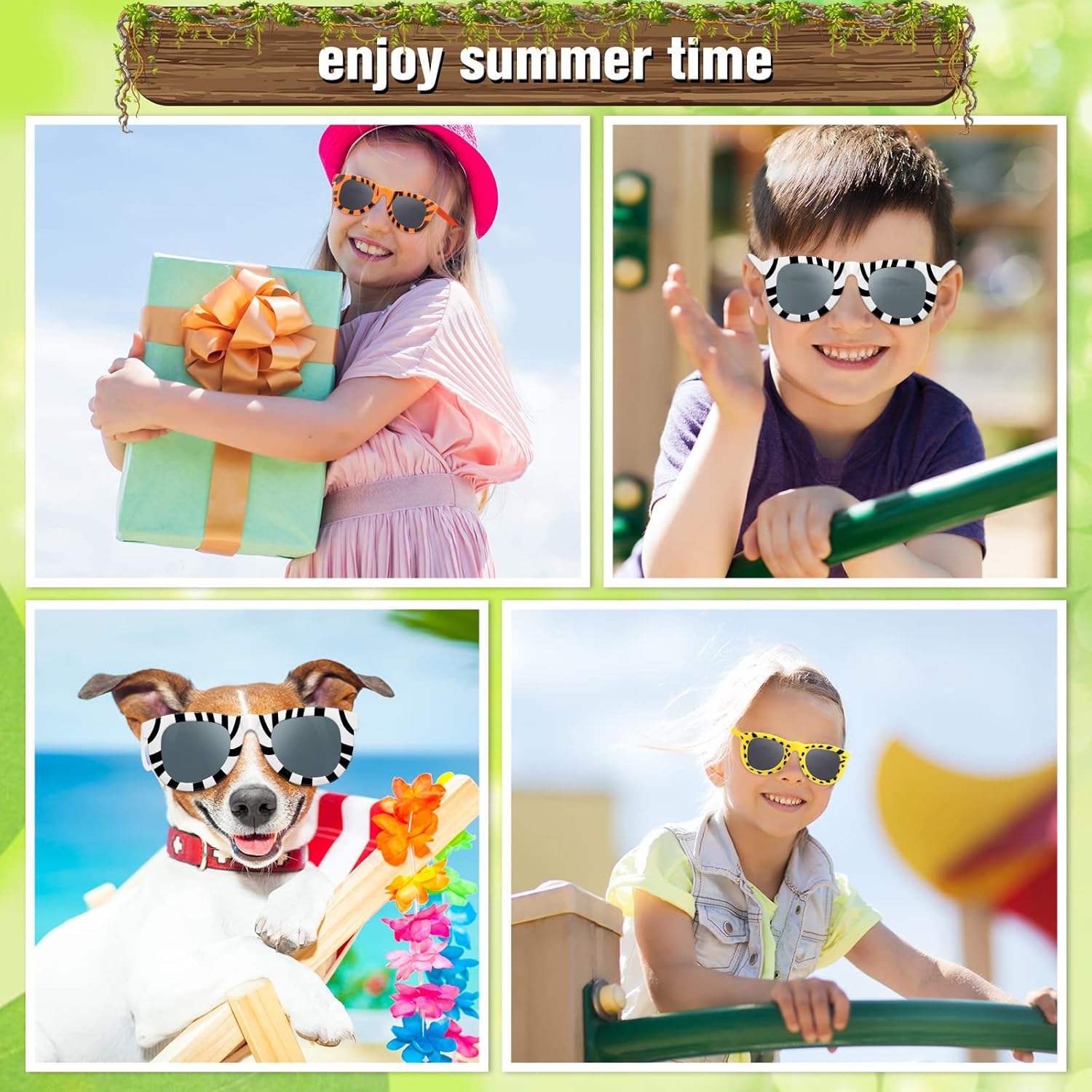 Flutesan 24 Pack Animal Print Sunglasses for Kids
