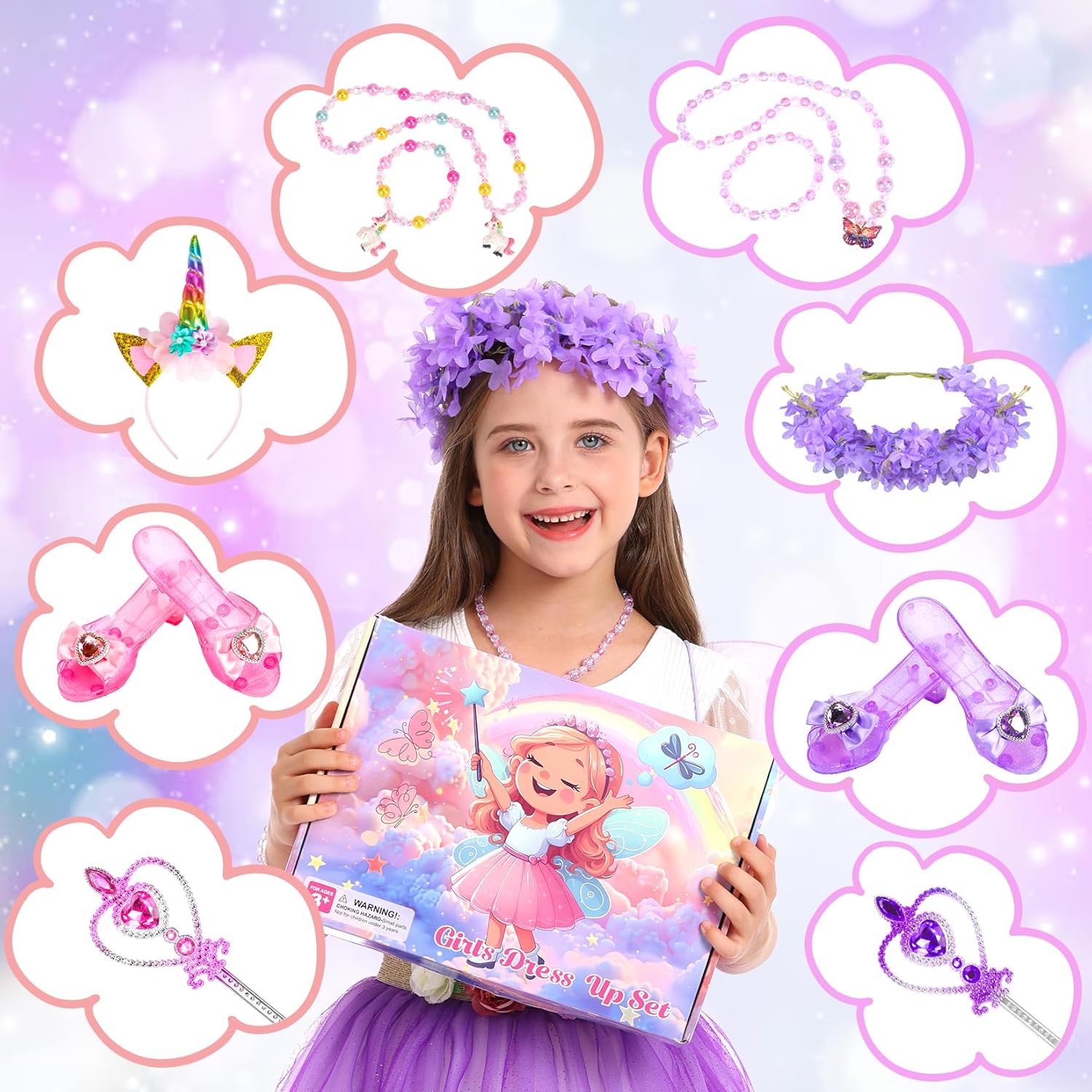 HAMSILY Unicorn Fairy Princess Costume for Girls
