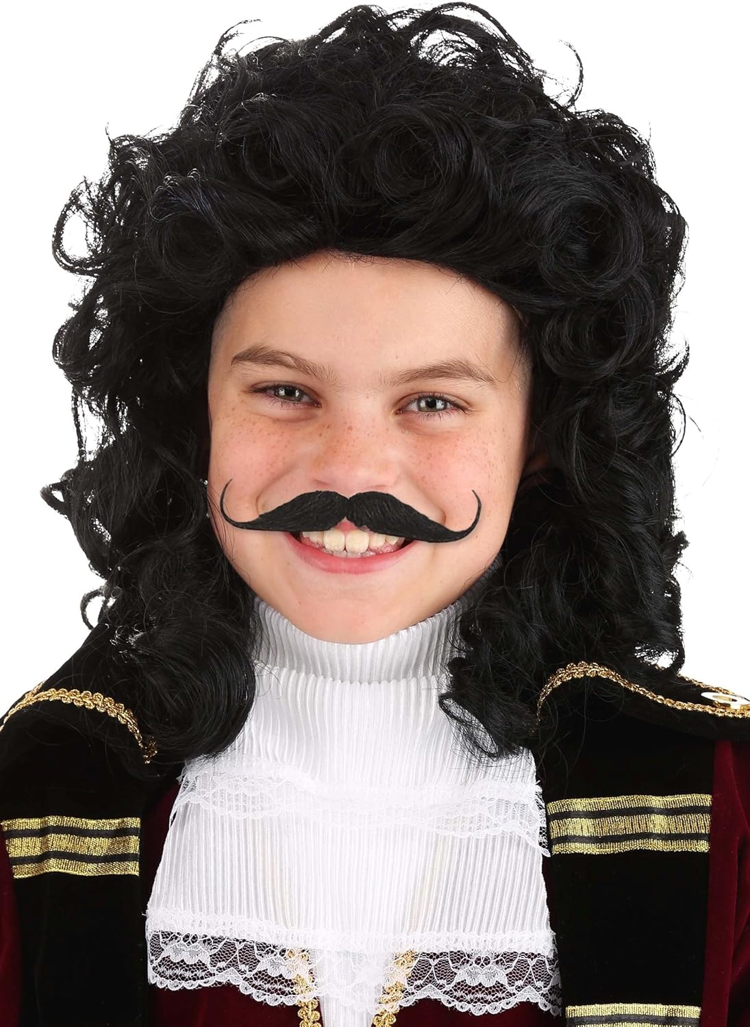 Fun Costumes Kids Pirate Wig Black Curly Wavy