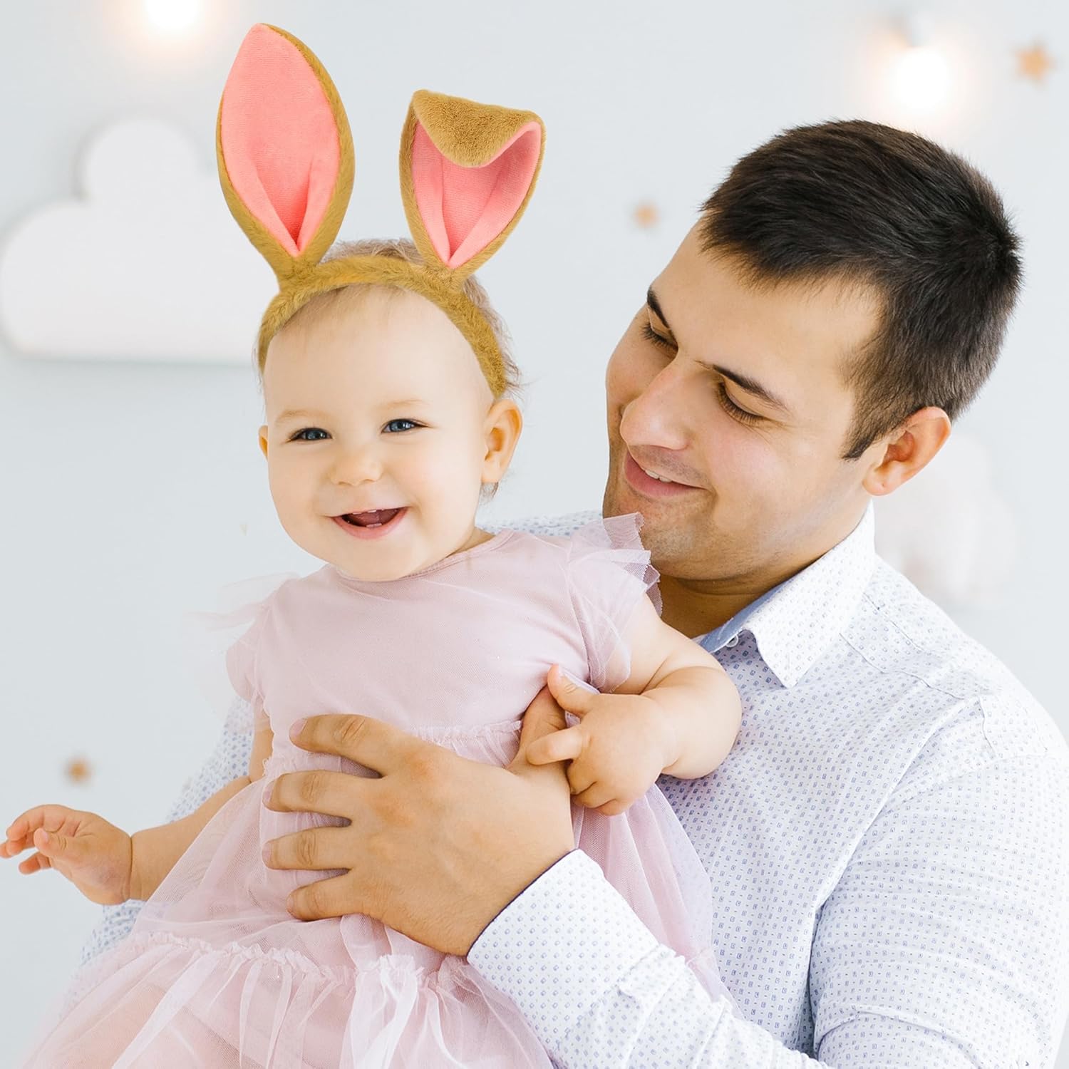Easter Bunny Ears and Tail Set Brown Texture