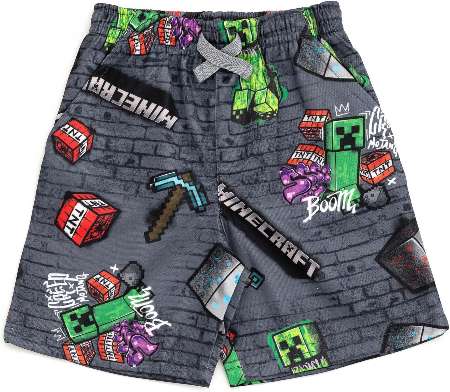 Minecraft Characters Graphic T-Shirt and Mesh Shorts Set for Kids