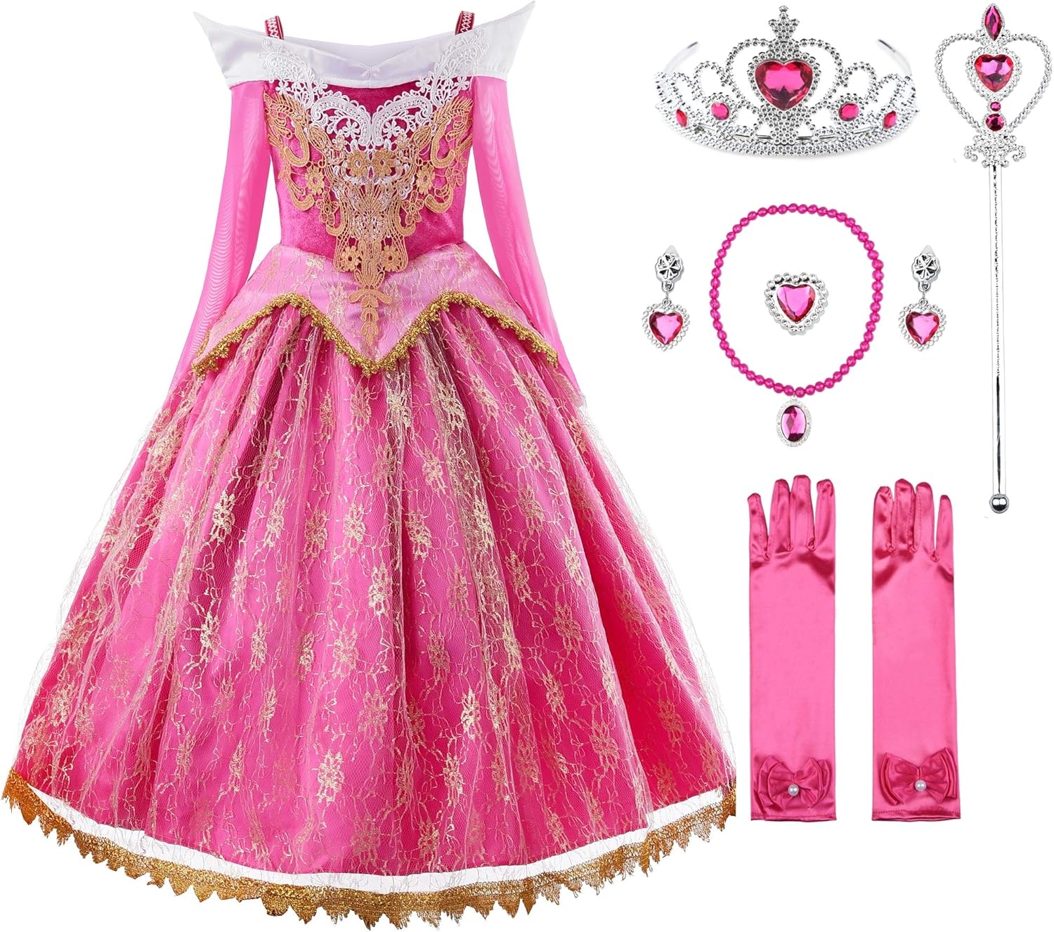 JerrisApparel Girls Pink Princess Costume Halloween Costumes