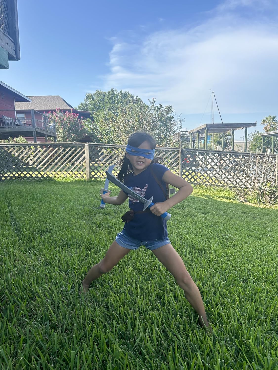 Geamiki Super Hero Costume with Plastic Shield and Weapon