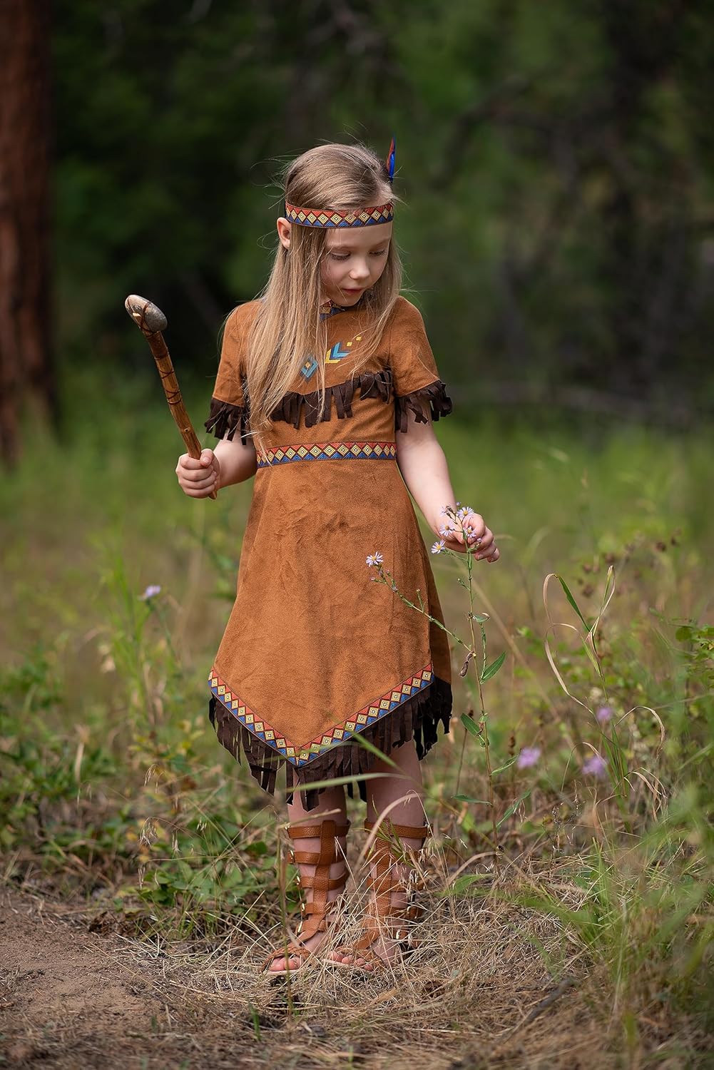 ReliBeauty Girls Native Costume 10-12 years Cohesive and Youthful Style